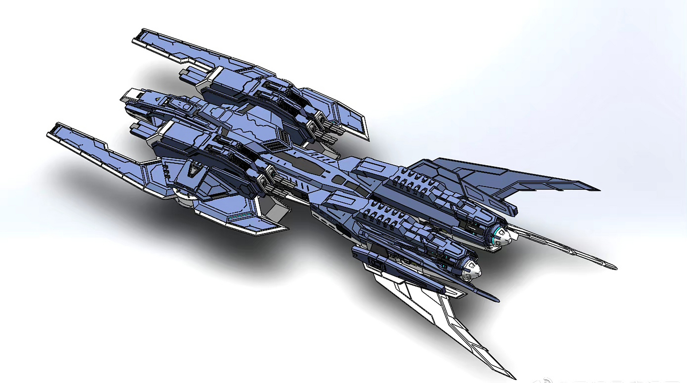 建模欣赏:机动战士高达00 天人组织飞船 托勒密ii,by 已经是废泽了.