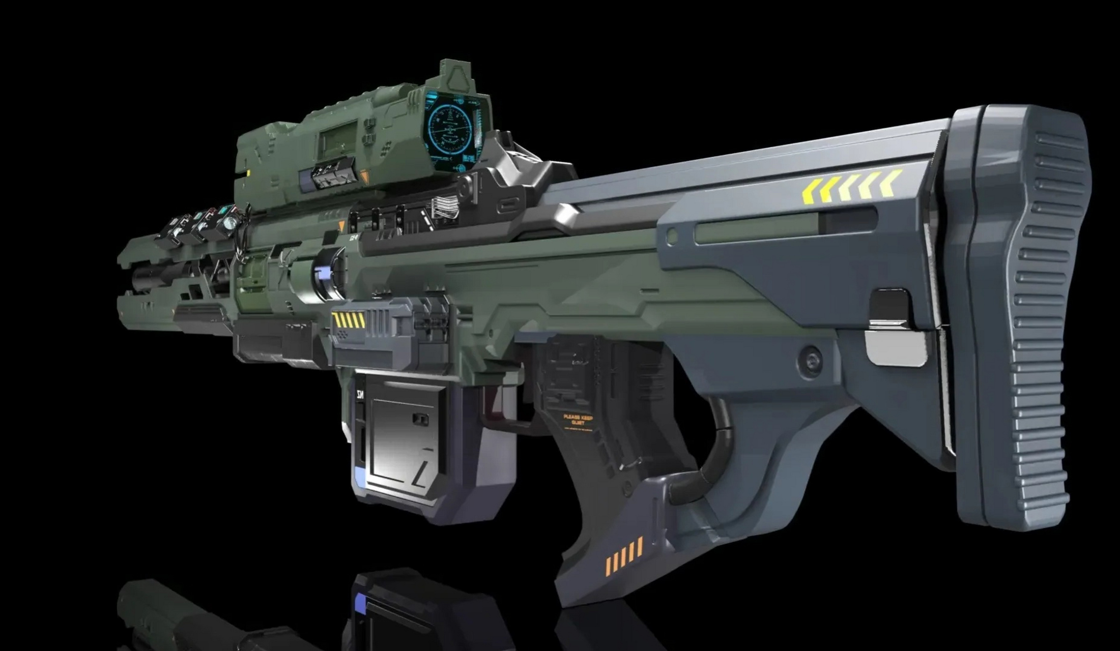 建模欣赏:一组动漫游戏科幻武器建模作品,分为发射能量和弹丸两种形式