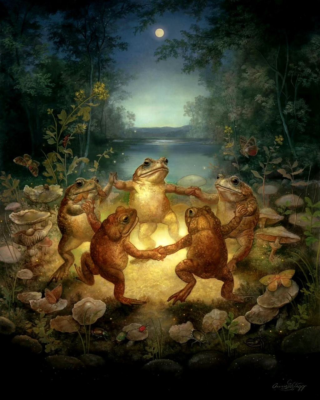 画师annie stegg gerard奇幻生物插画欣赏,描绘了可爱的林中精灵们.