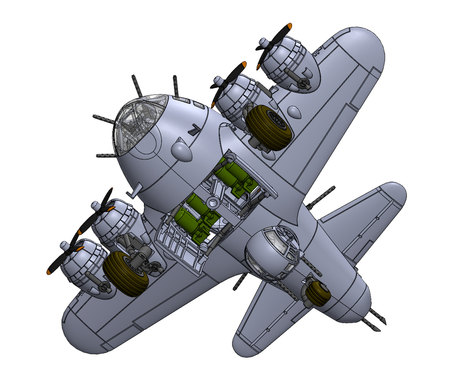 b-17轰炸机怎么画图片