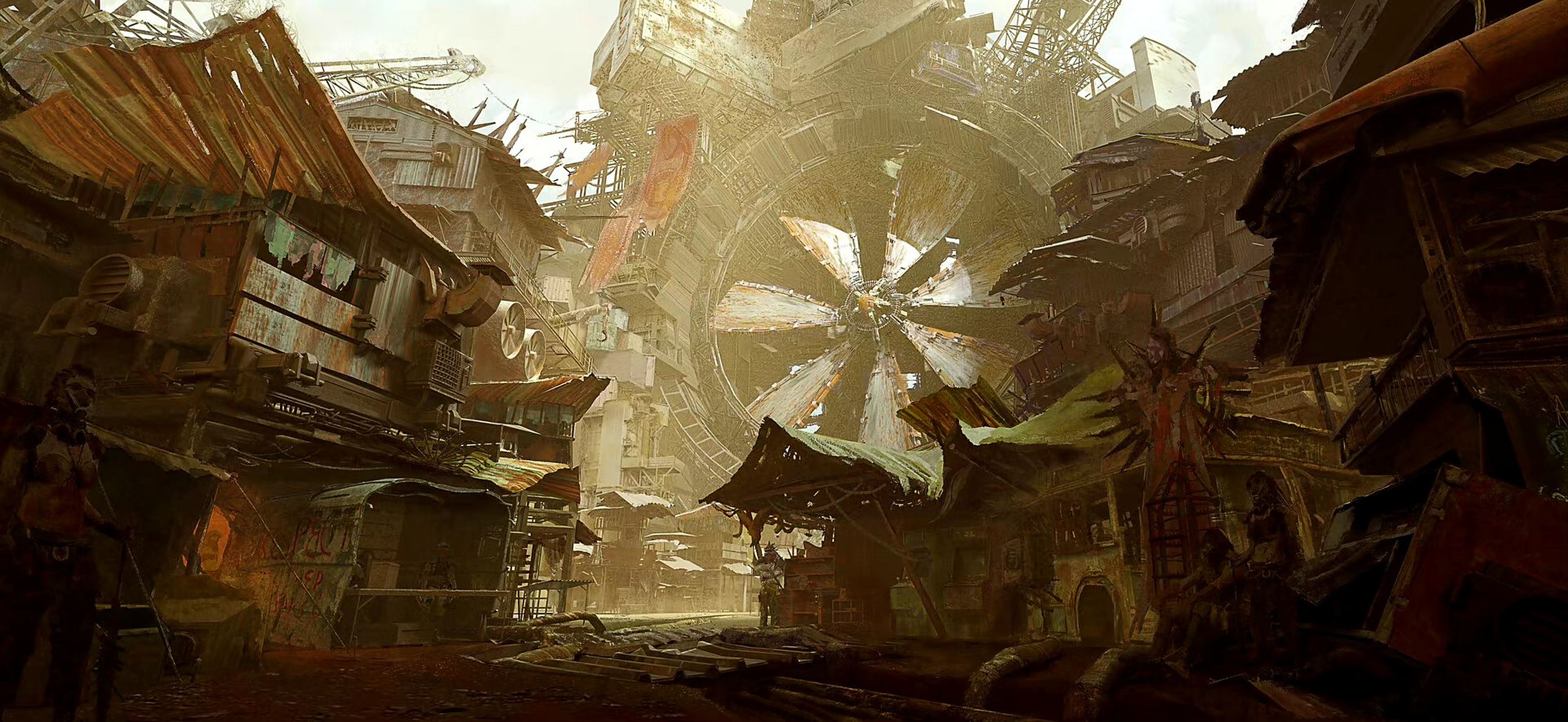 画师forrest white科幻场景作品欣赏,展现了末世背景下的废土世界.