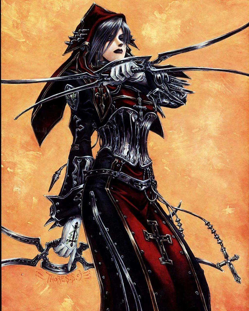 一组动漫《圣魔之血》彩绘插画欣赏,画面充满了巴洛克风格,by 九条清.