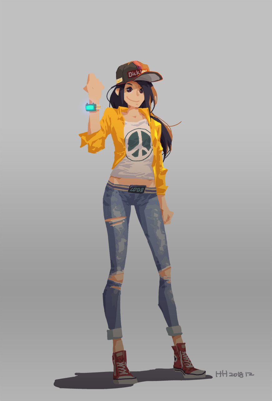 一组废土风格人物设定插画欣赏,by li hh.