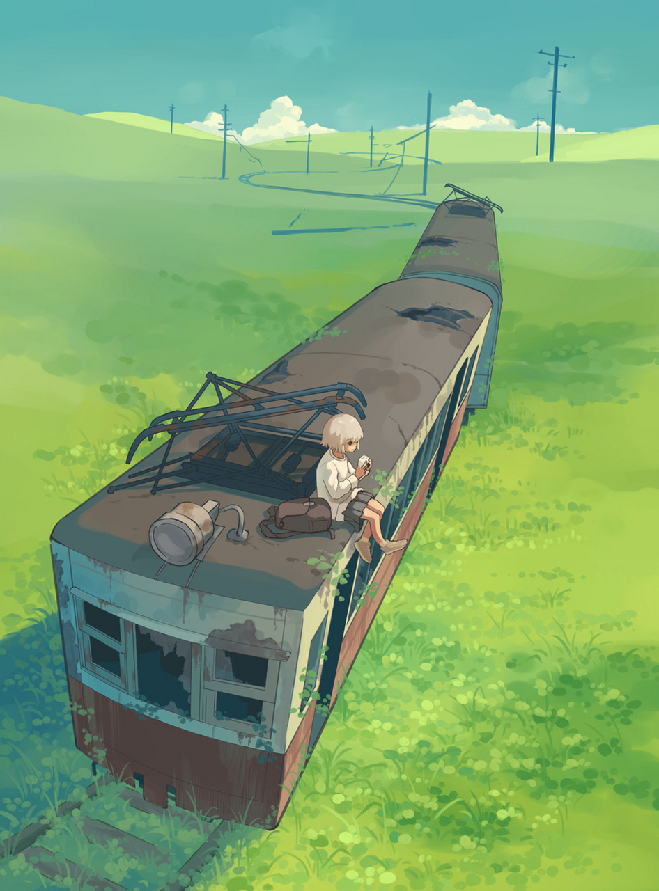 画师taizo动漫场景绘画欣赏,用丰富的色彩展现了生活中的平凡之美