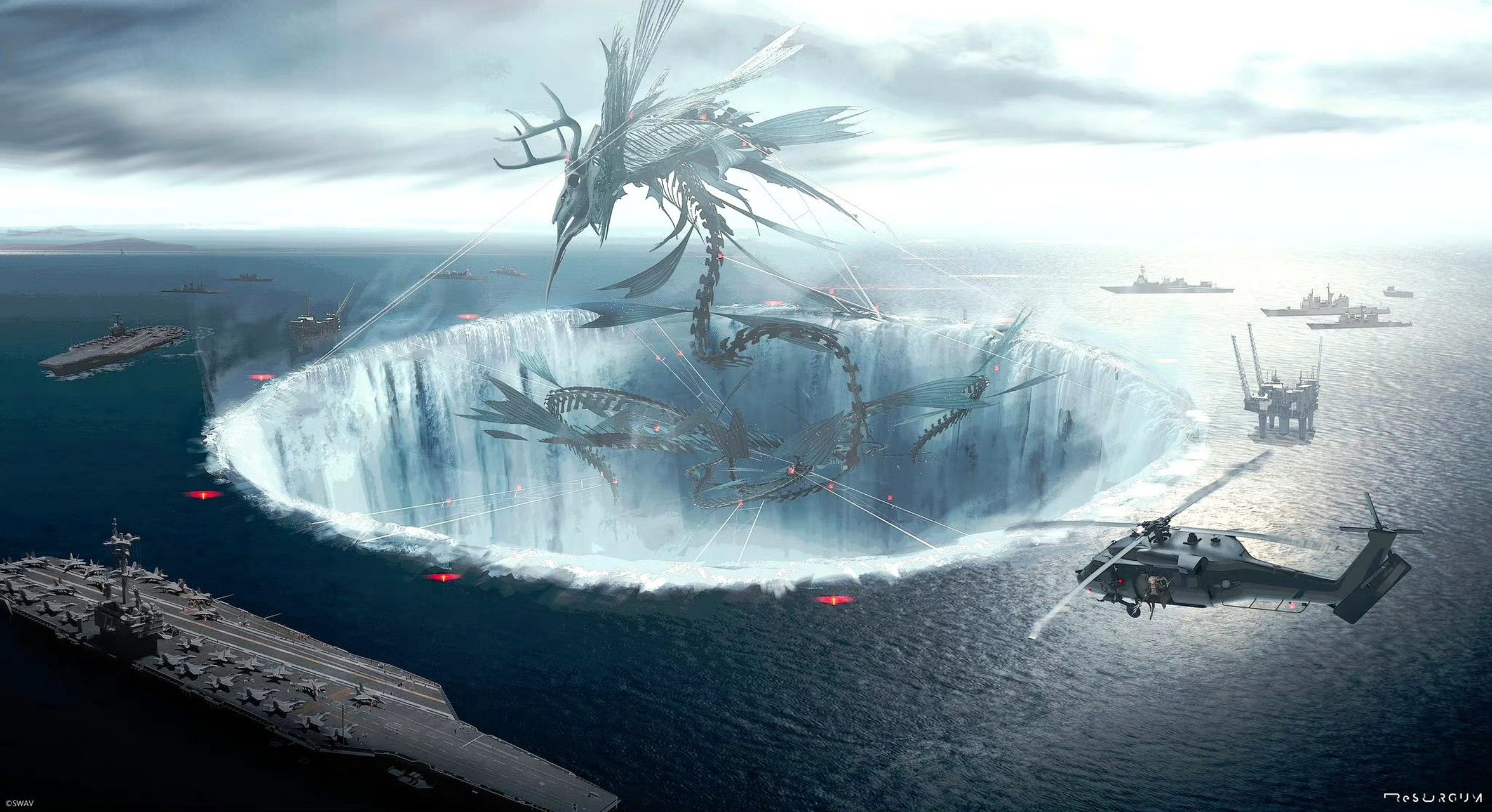 一组奇幻场景作品欣赏,主题为"胎动的海".#插画# #动漫# #二次元