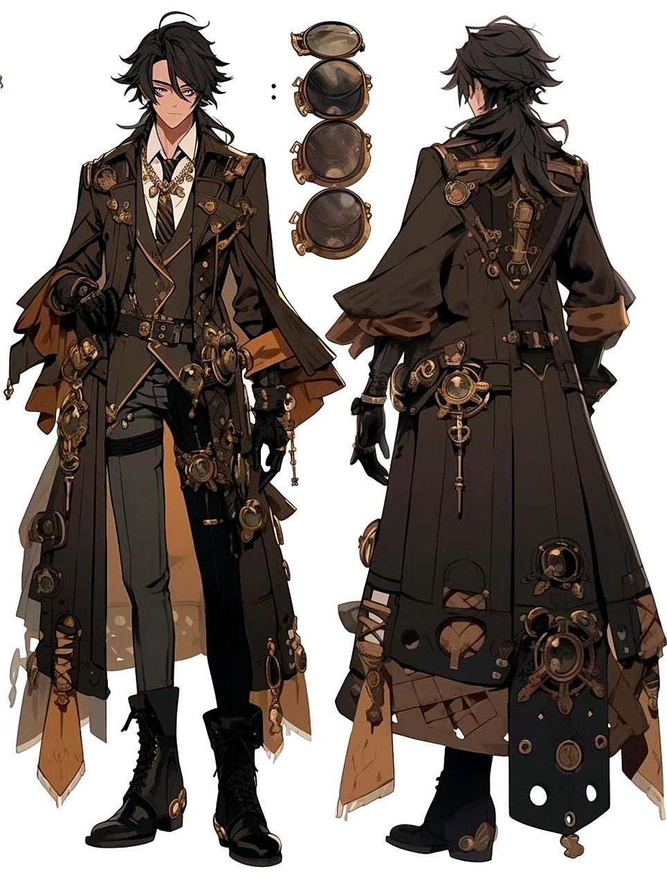 ai生成的一组人物插画作品,充满了蒸汽朋克的风格,by midjourney.