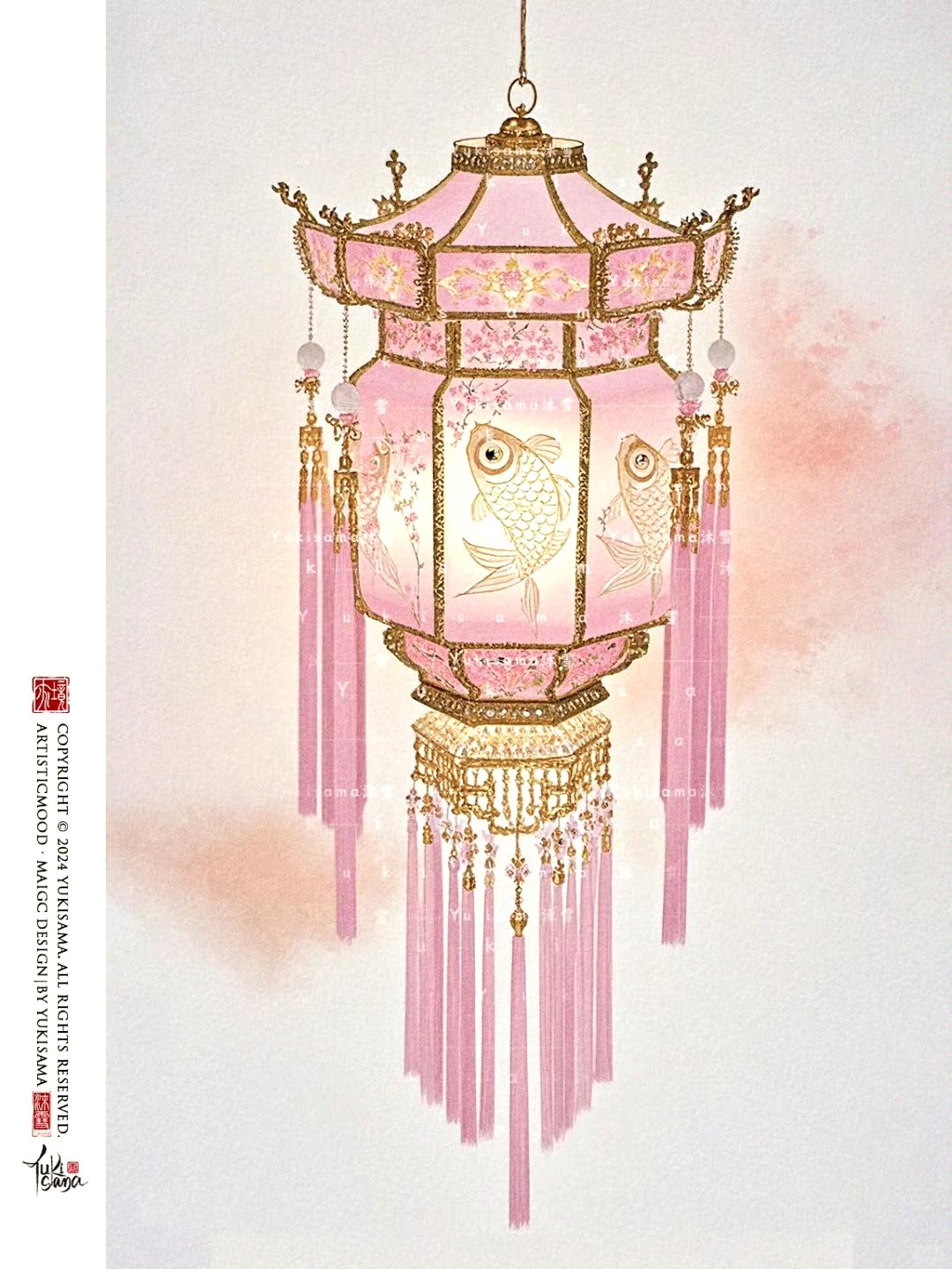 宫灯的正统造型为八角,六角,四角型的,各面画屏图案内容多为龙凤呈祥