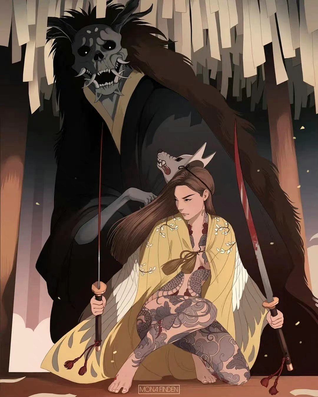 挪威插画师 mona finden动漫作品欣赏,东方元素与欧洲元素的结合 .