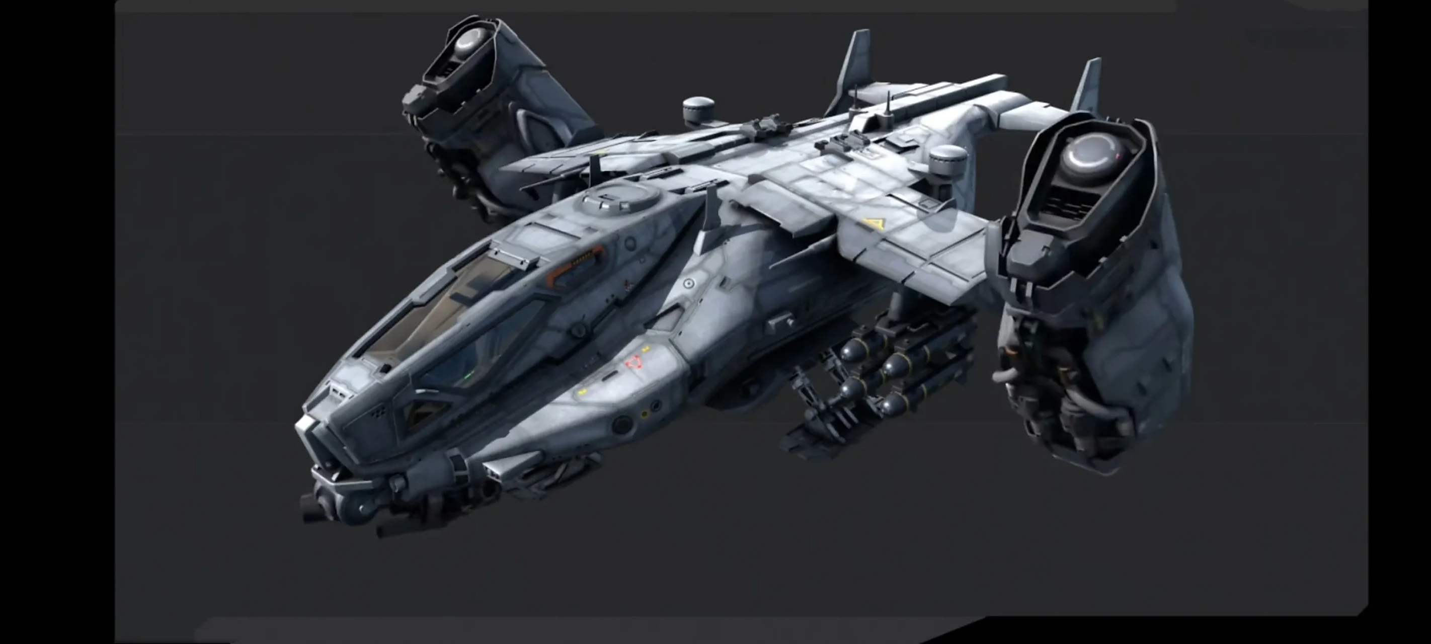 建模欣赏:一组科幻风格的武装运输机建模,功能类似米-24直升机.