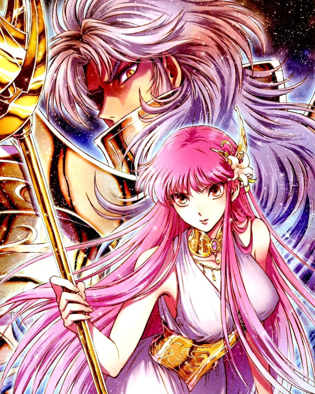 圣斗少女翔漫画海报封绘中的双子座撒加.#动漫# #插画# #圣斗士