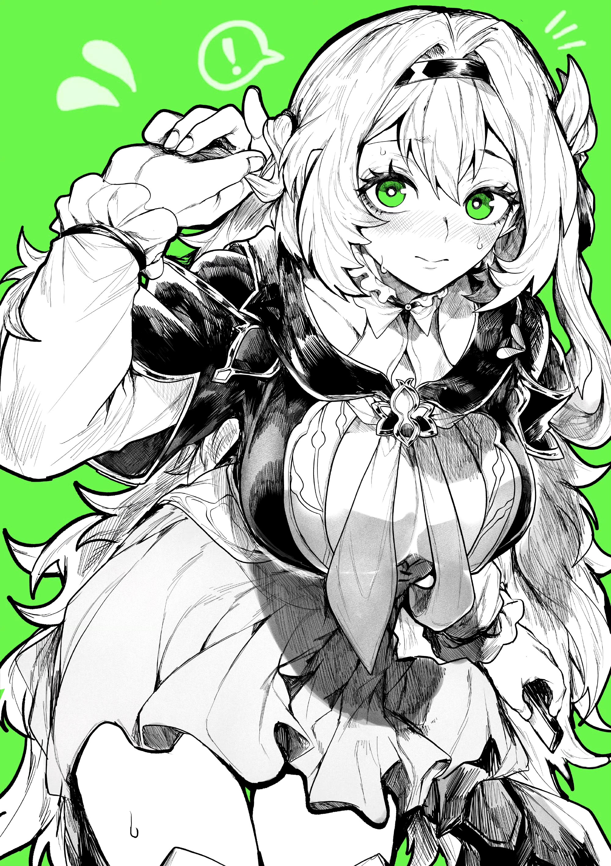 动漫人物单色背景黑白插画人物二次元插画人物动漫插画师动漫插画绘画