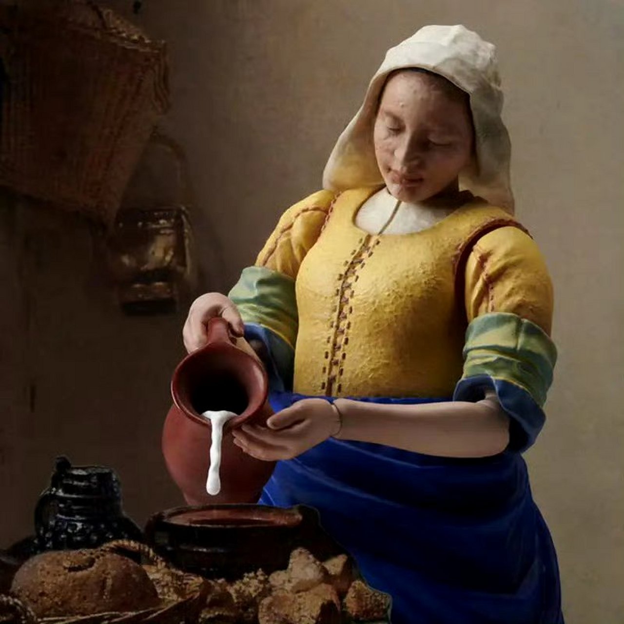 模型欣赏:超级搞怪世界名画系列 倒牛奶的女佣人(豪饮的女佣人),赋予