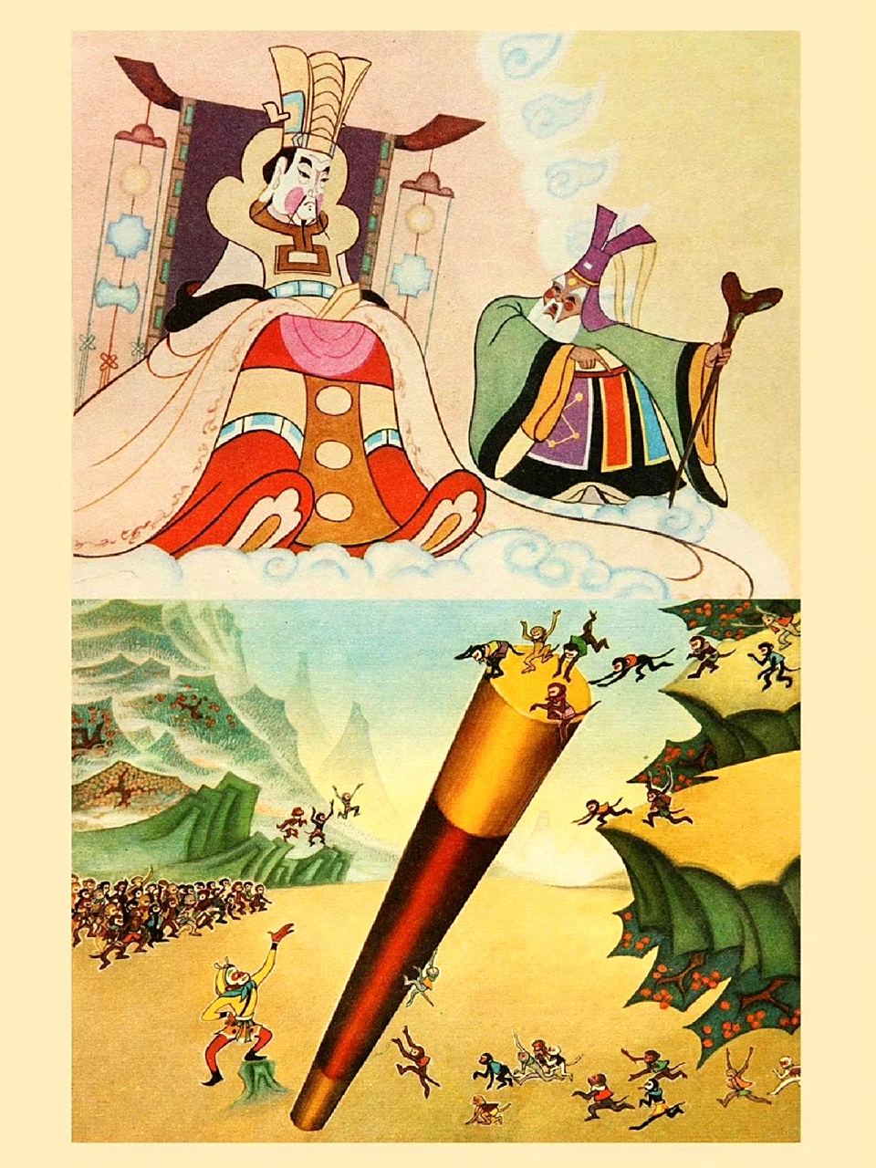 画家严定宪绘制的西游记《大闹天宫》插画欣赏,老先生也是同名动画片