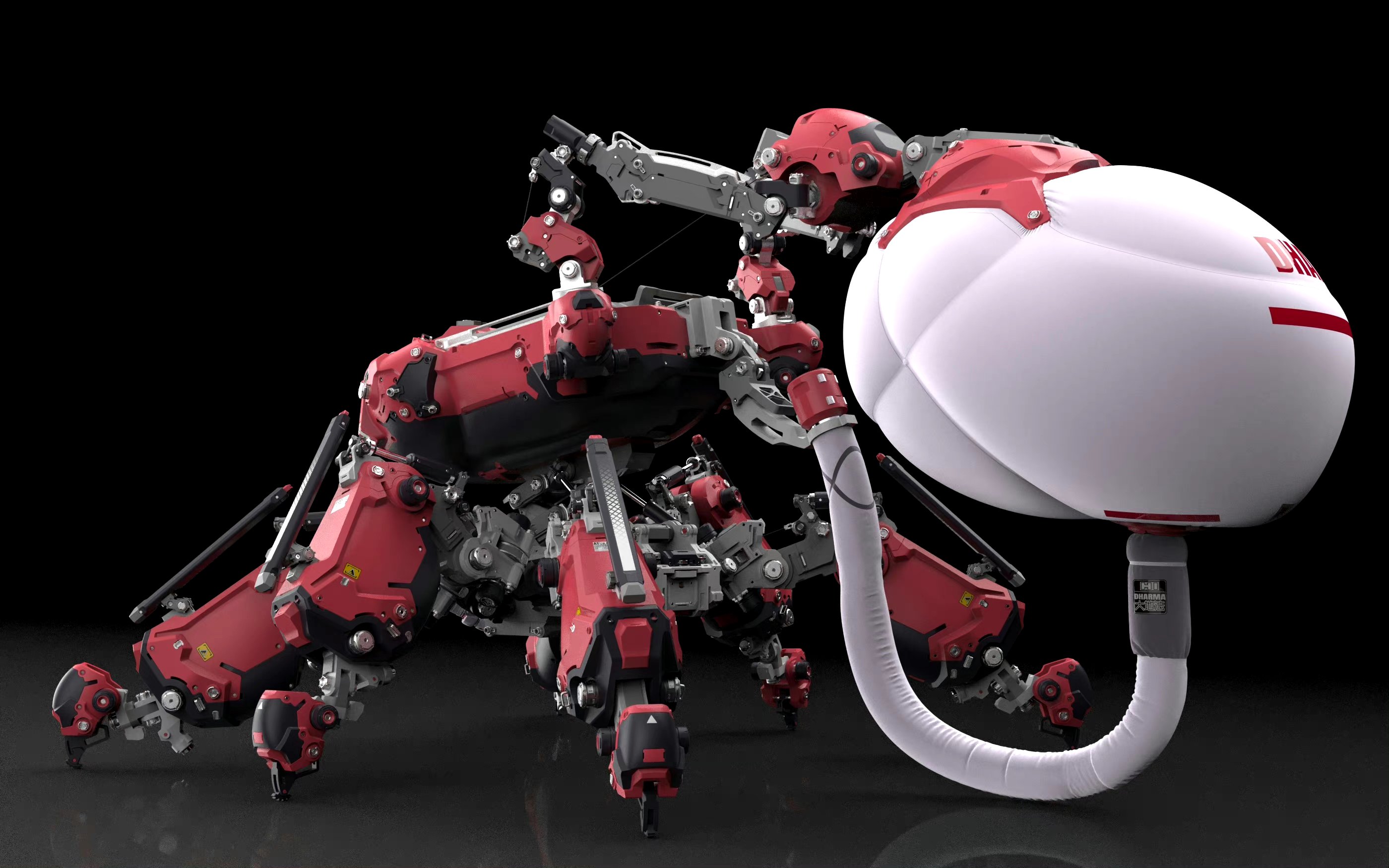 建模欣赏:蜘蛛型机器人建模,机械细节非常细致,by deszw.