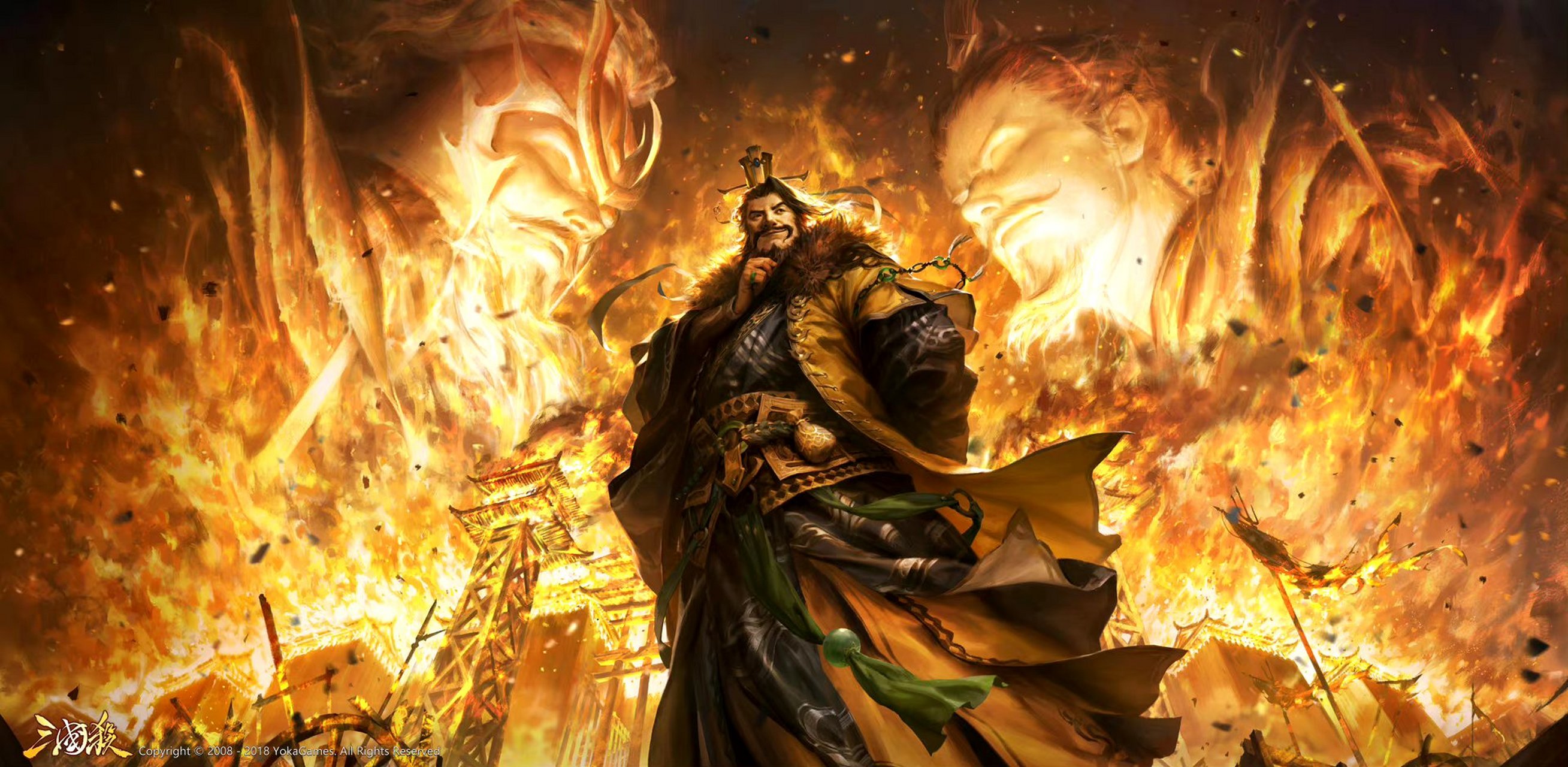 一组游戏《三国杀》角色插画欣赏,人物华丽而有气势,by 马小珂.