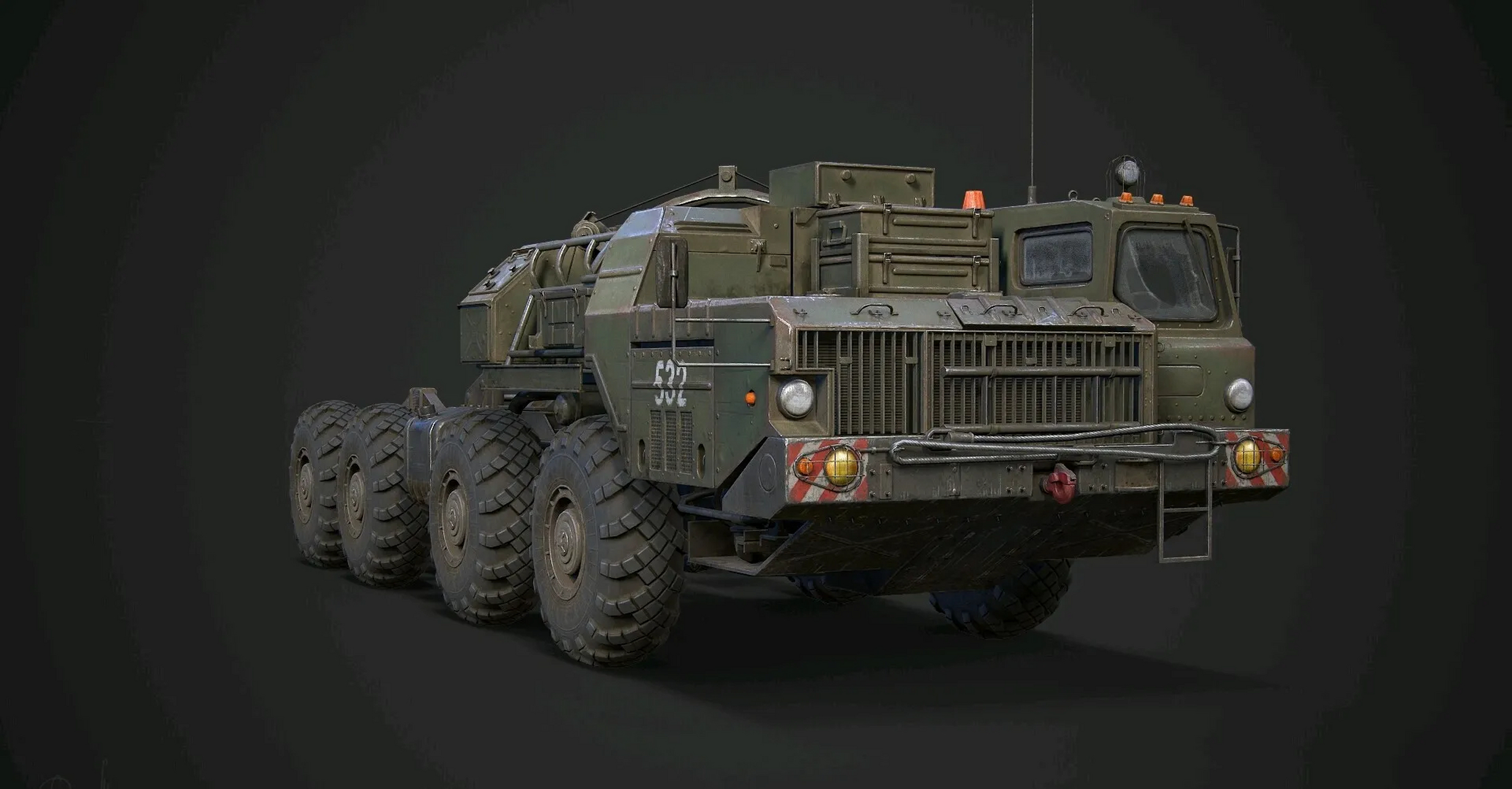 建模欣赏:maz 543 8x8全轮驱动重型卡车.#动漫# #模型# #军事武器