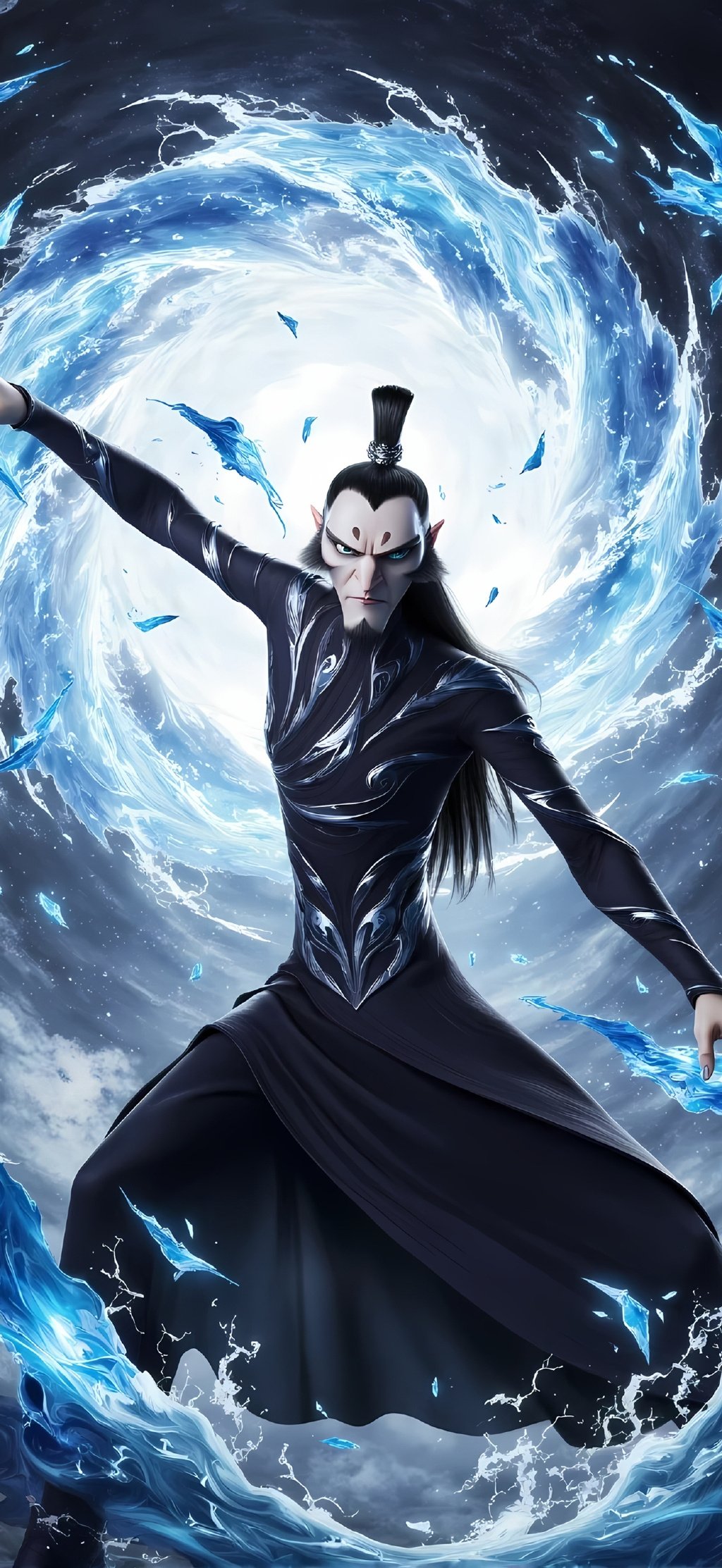 分享一组ai生成的申公豹插画作品,外形已经十分接近电影形象,他独自