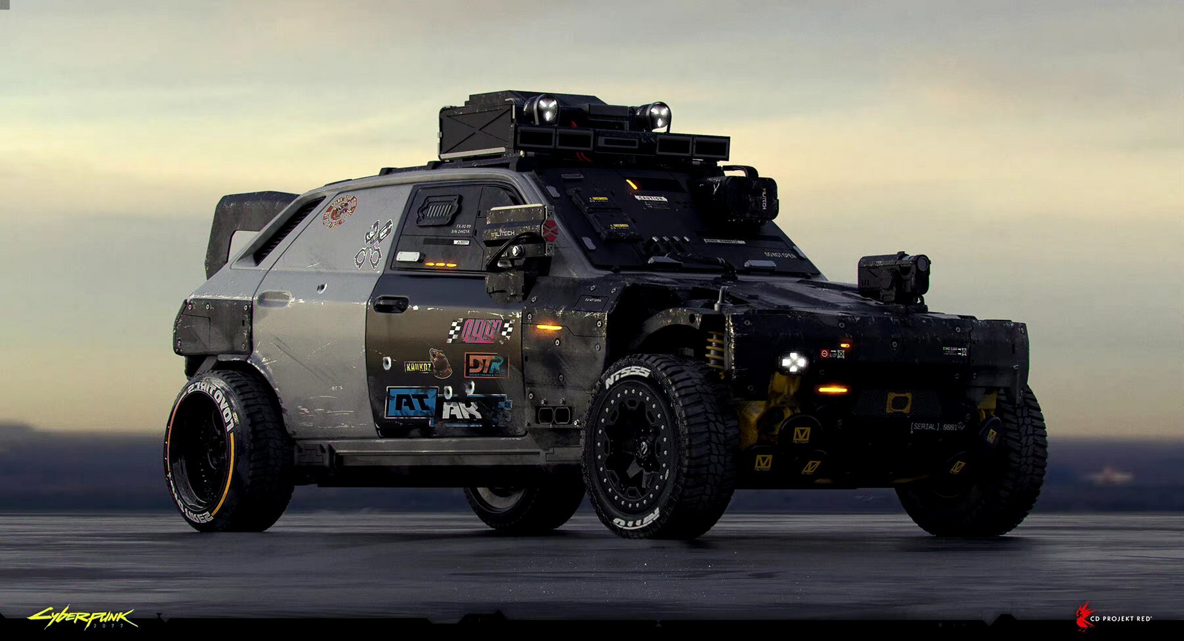 画师filippo ubertino为游戏《赛博朋克2077》设计的各种载具,展现了