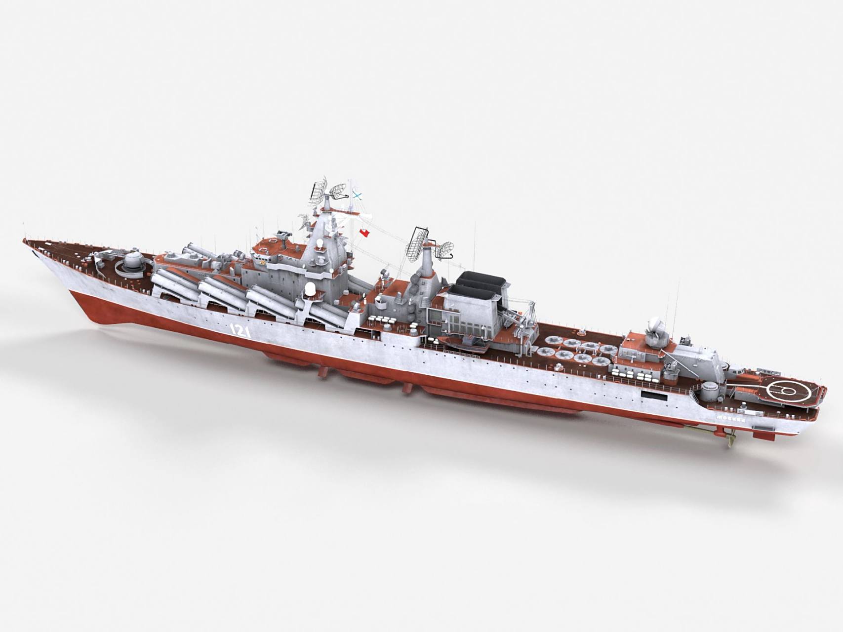 建模欣赏:俄罗斯海军 光荣级导弹巡洋舰,目前还有两艘在役.