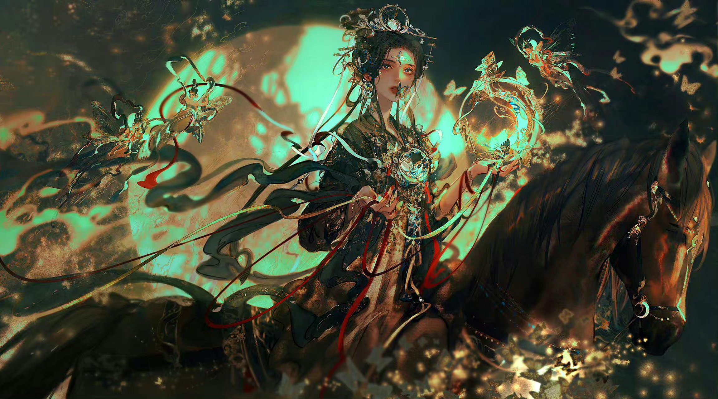 一组古风仕女插画欣赏,by 眠狼.#动漫# #插画# #国风召集令