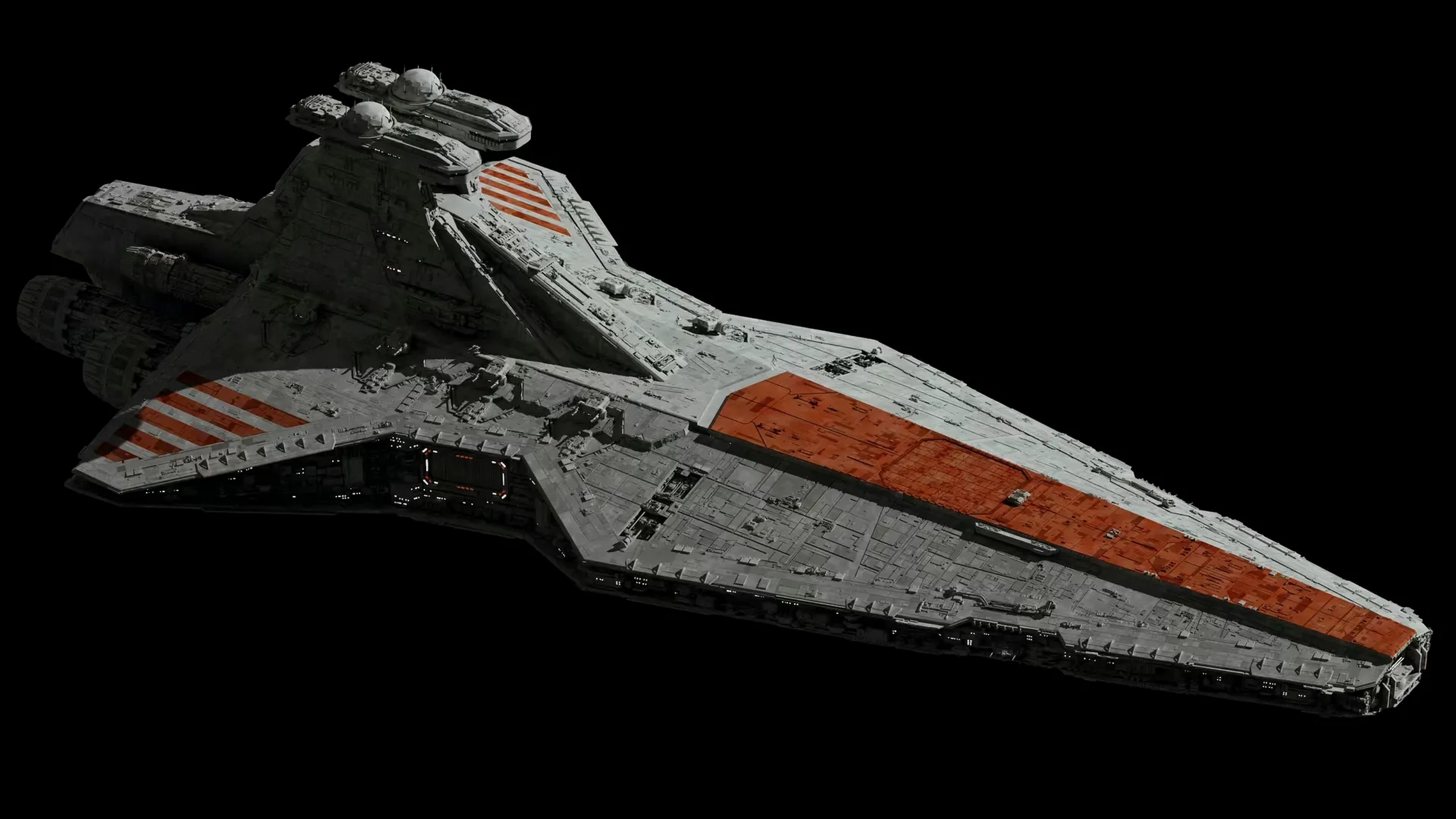 建模欣赏:一组星球大战歼星舰建模作品,涵盖了从克隆人战争到帝国时期