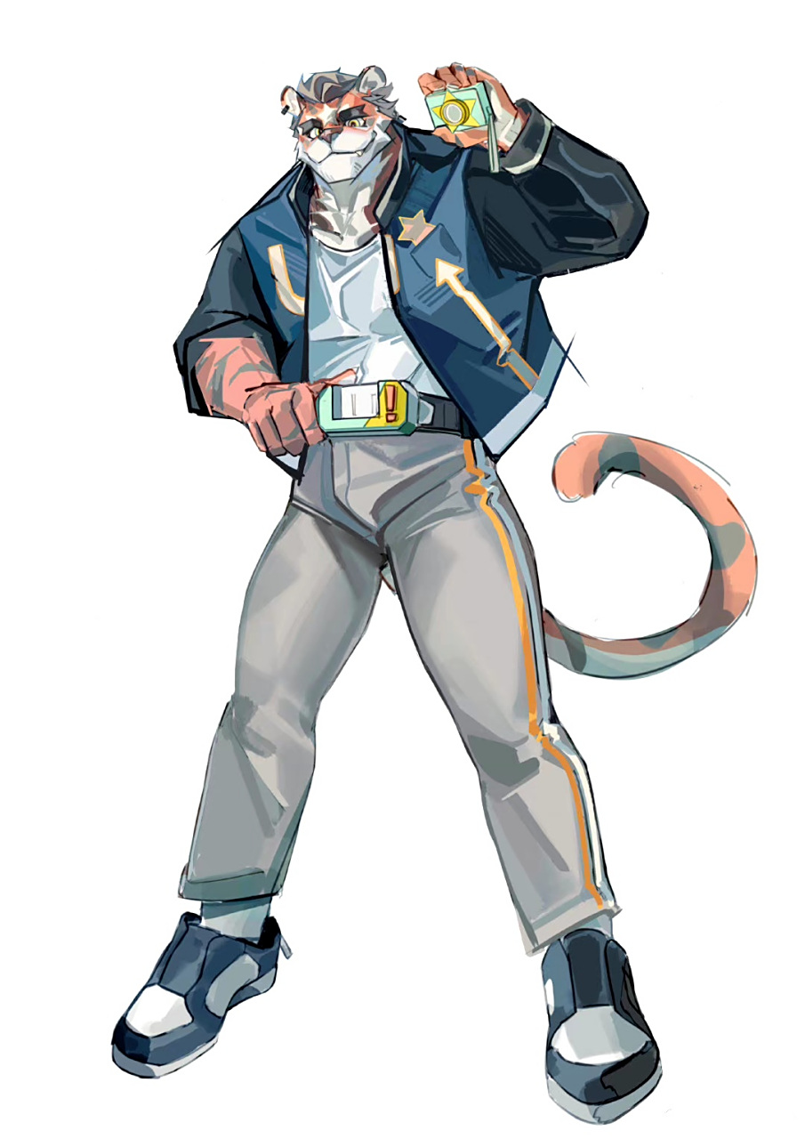 一组帅气的动物拟人插画作品,有疯狂动物城的韵味,by 迷的兔兔.#动漫#