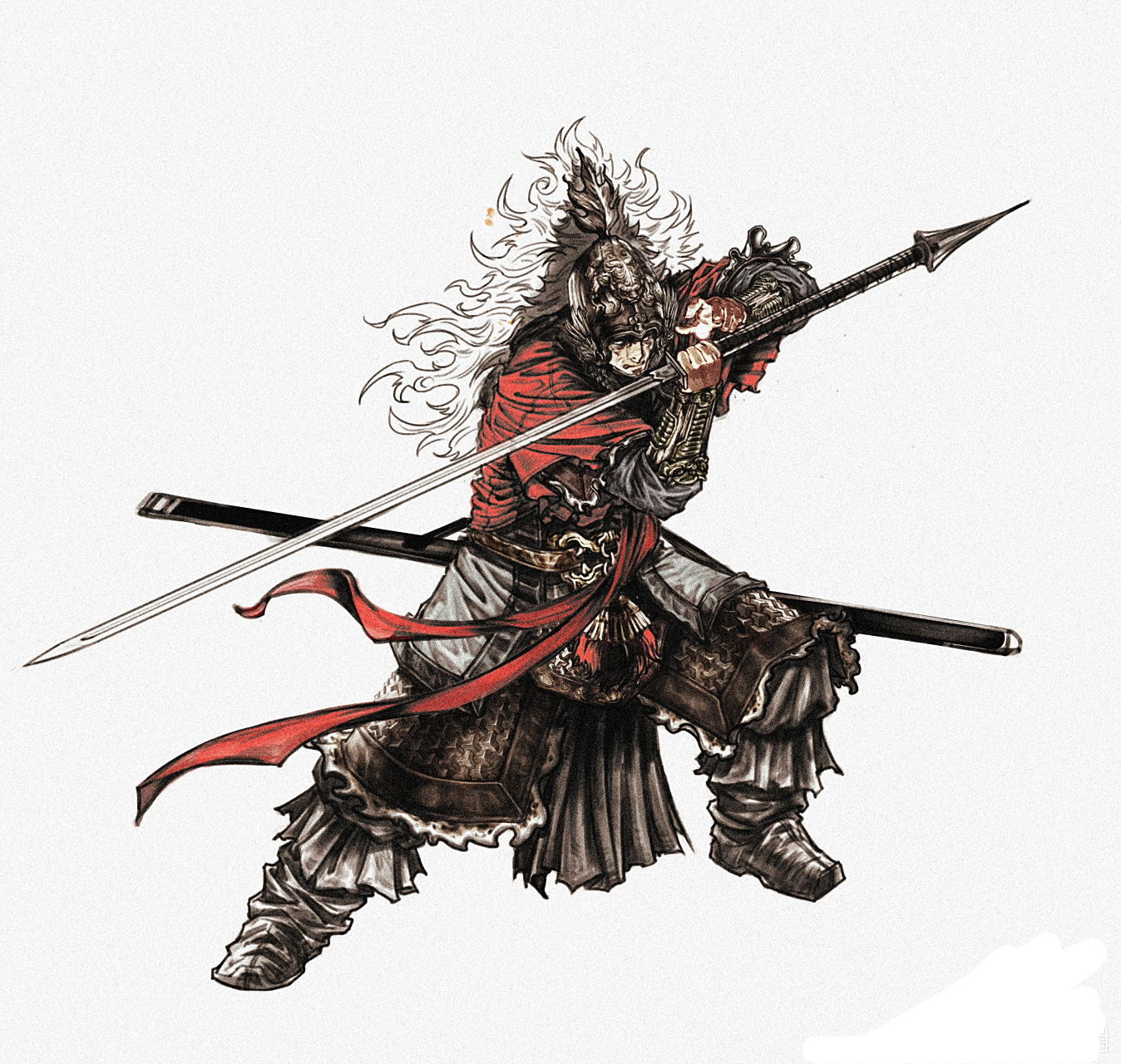 一组我国古代武士绘画作品欣赏,兵器与盔甲绘制十分考究,by 异客岁月.