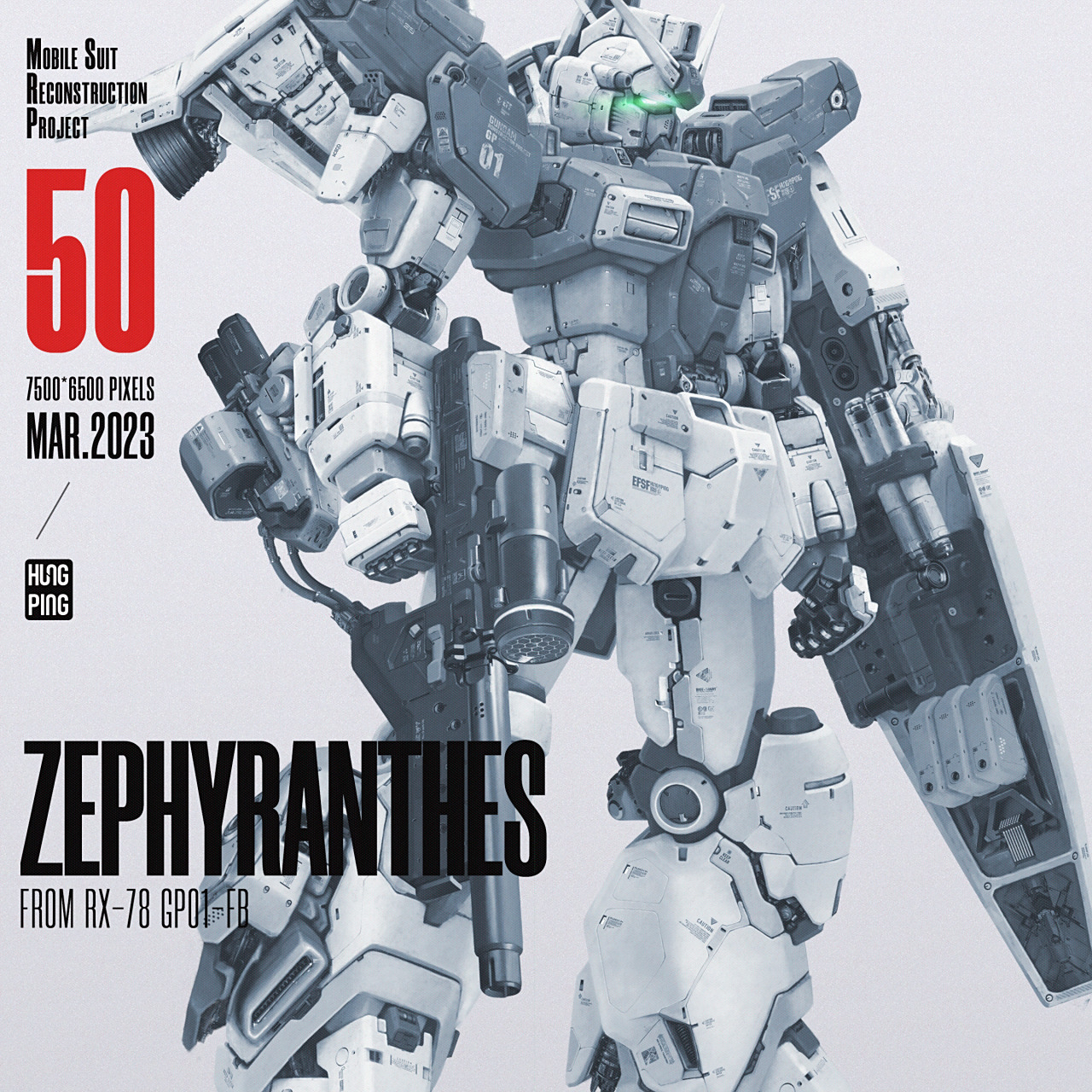 画师hung_ping 创作的《机动战士高达0083》高达机体插画欣赏,添加了