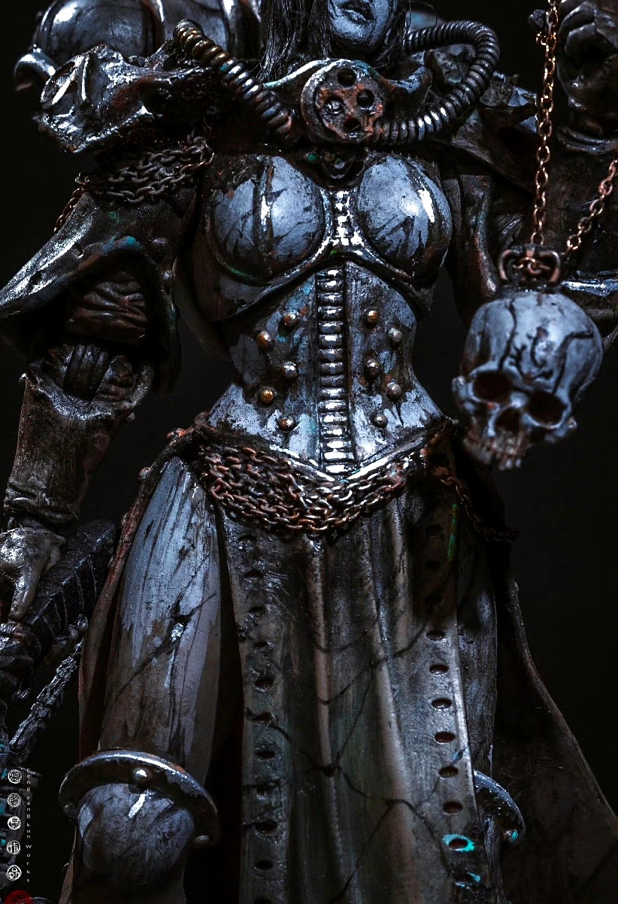 模型欣赏:冯阳昆老师新作品,战锤系列纳垢修女,摄影 junepop.