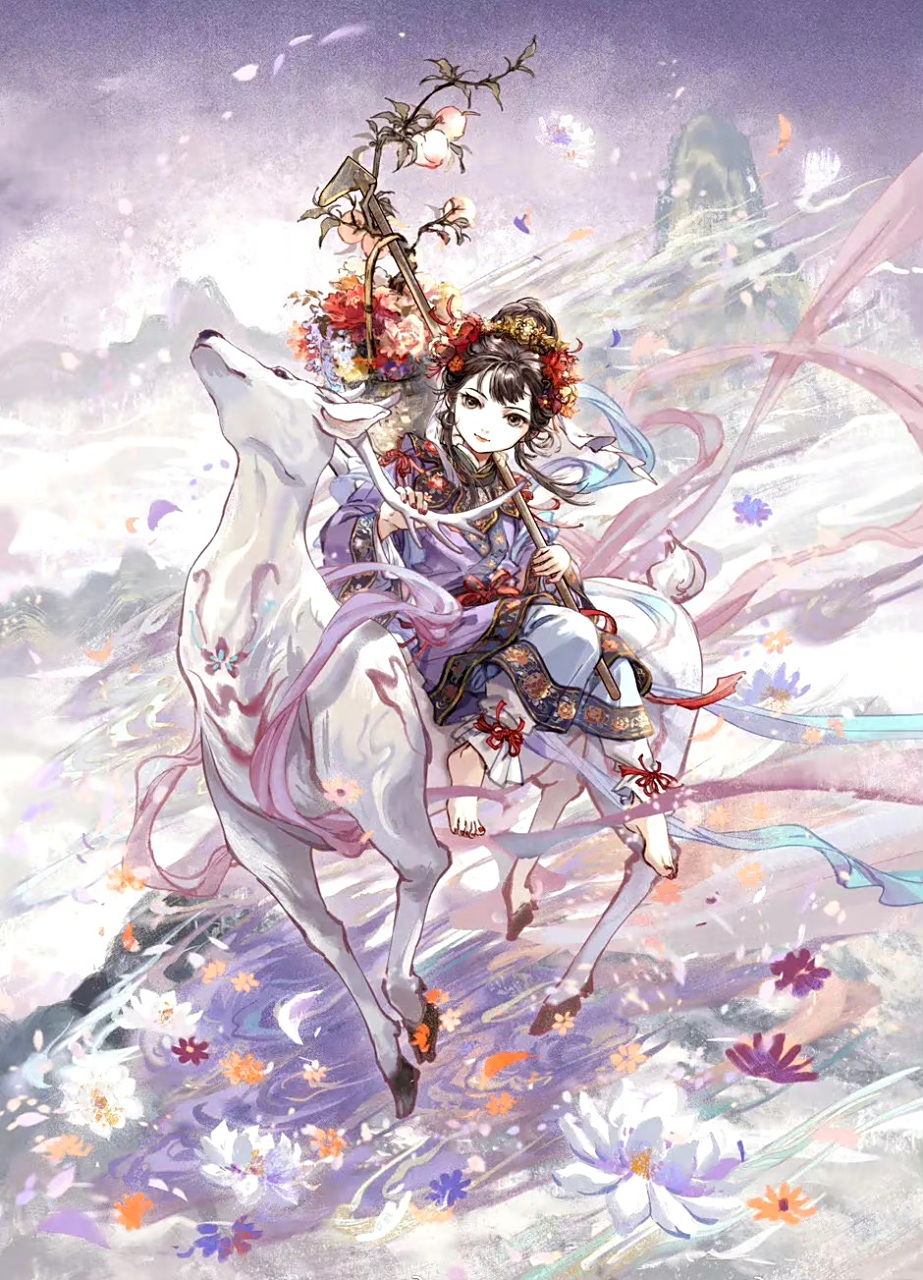 一组国风动漫人物插画欣赏,将传统元素与现代风格结合起来,by 晓泊21.