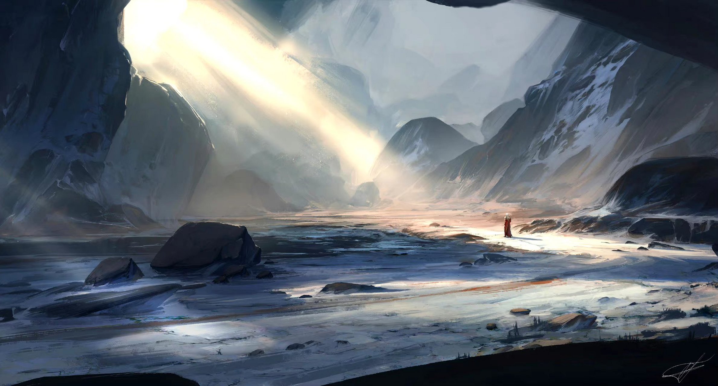 一组游戏场景设定欣赏,展现了季节的变换,景色清爽宜人,by refiend