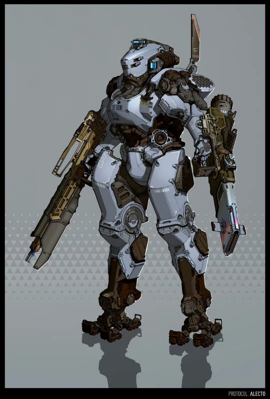 画师ivan yakushev机甲与赛博朋克人物插画欣赏,机械设计十分细致.