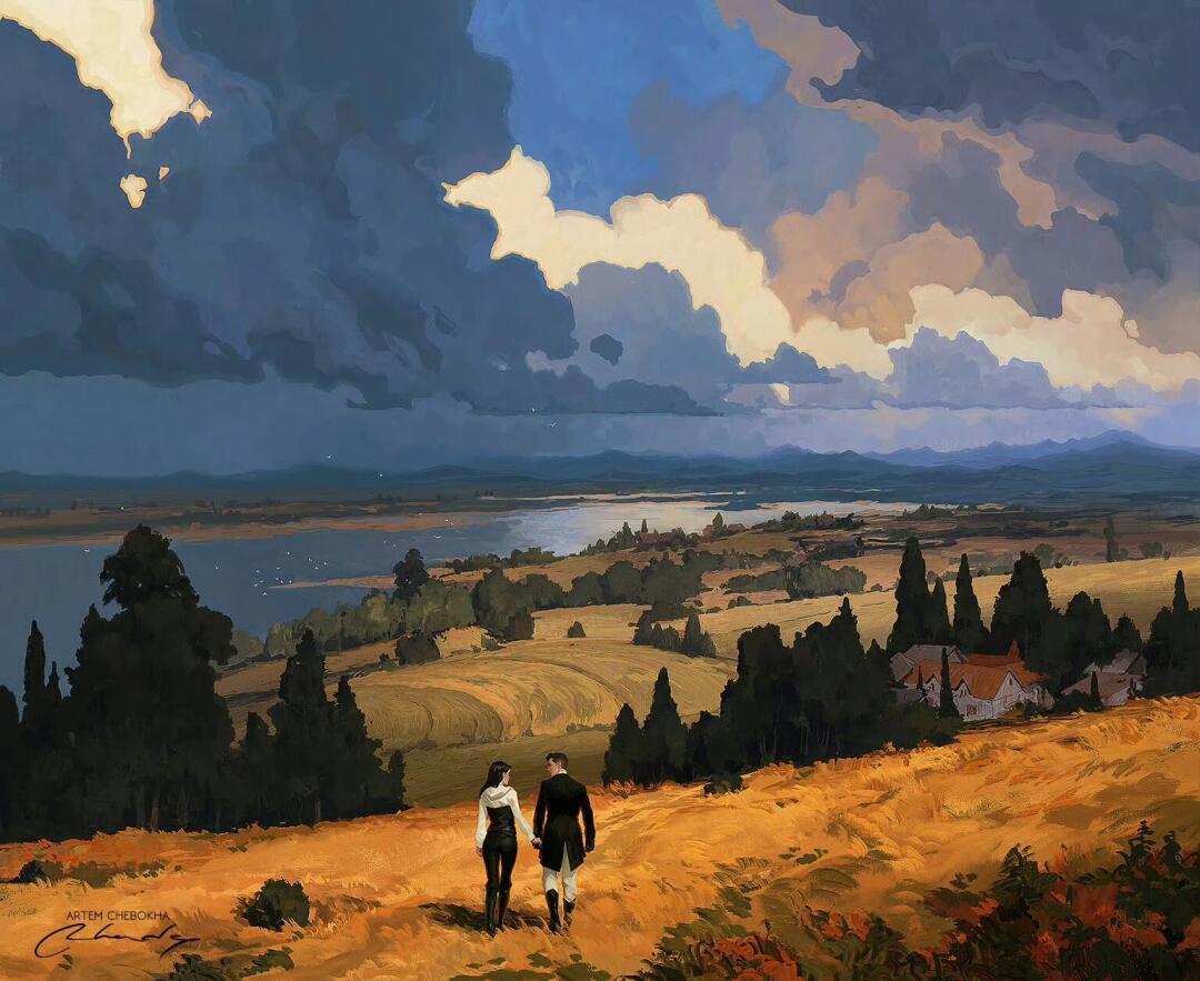 作者传统美术出身,画风复古却能驾驭各种超现实,科幻,神话题材