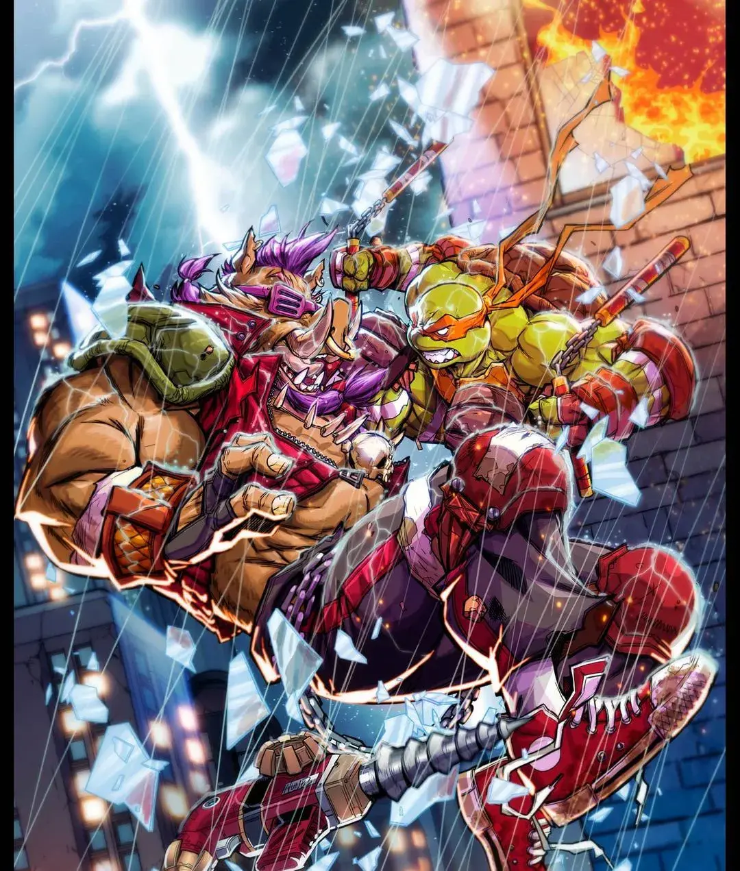 画师eddie nunez创作的动画《忍者神龟》角色插画,给童年的回忆带来了