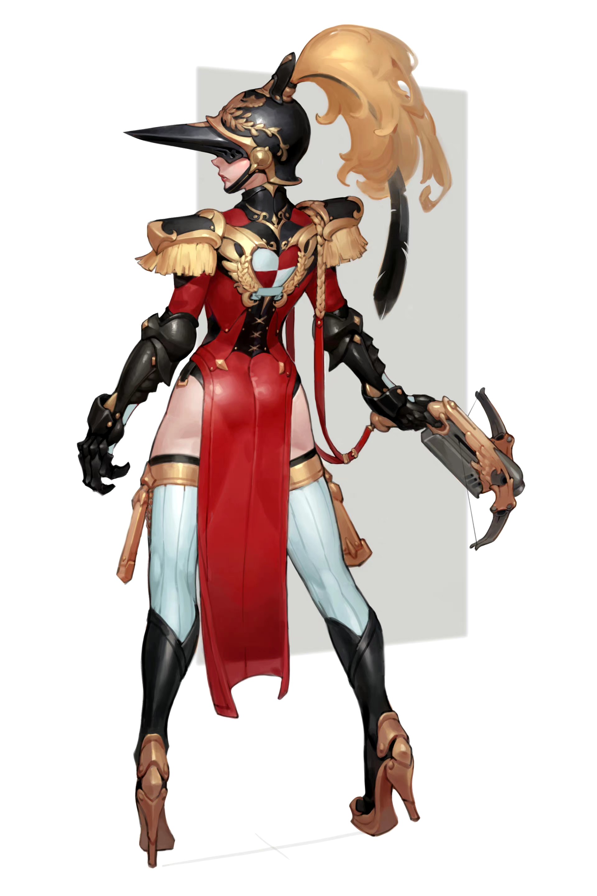 画师gouf动漫角色插画欣赏,用绚丽的色彩描绘了身着华丽铠甲的人物