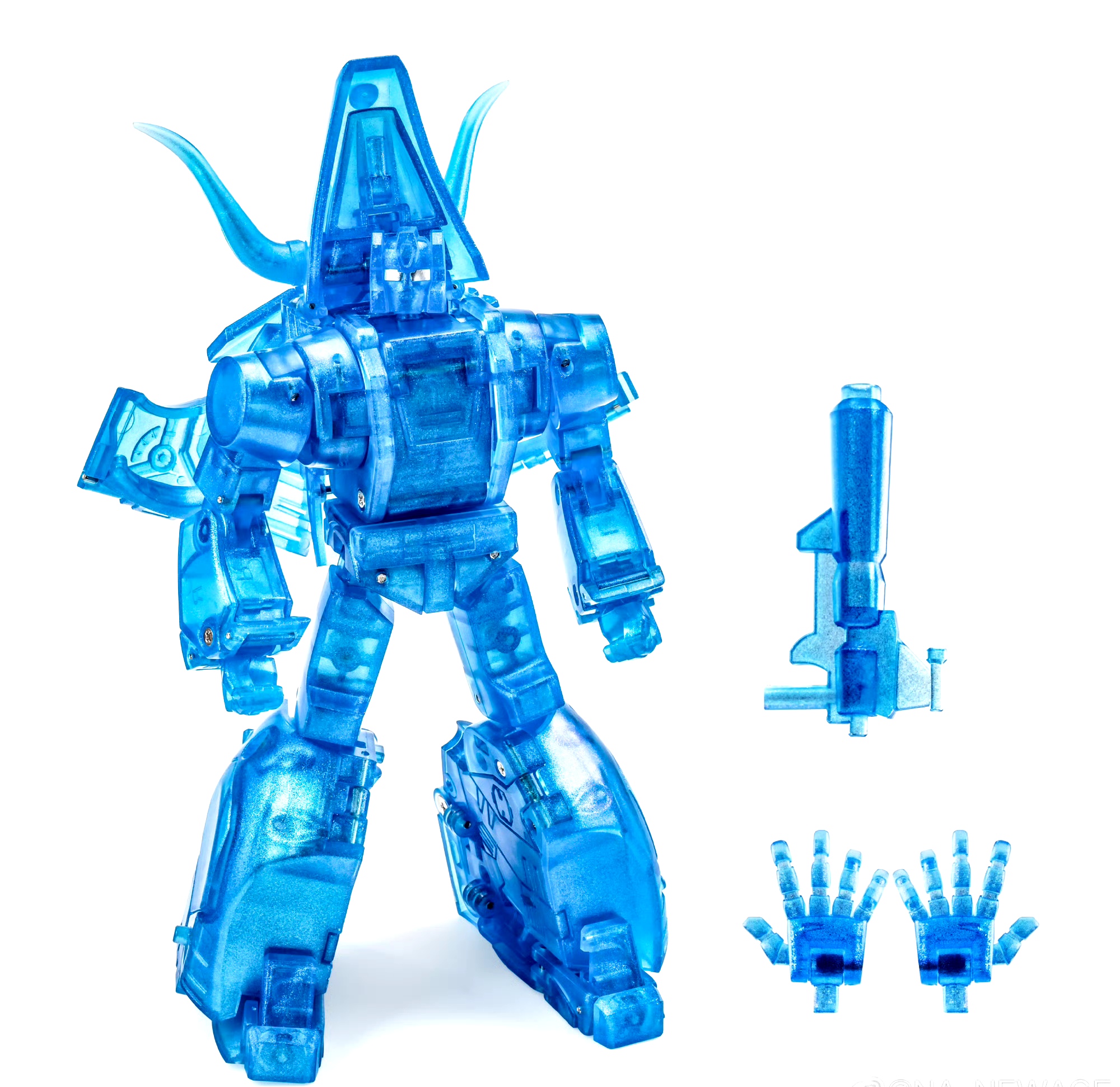 模型欣赏:newage 变形金刚 幻彩龙系列 h63h 透明 铁渣,用蓝色的透明