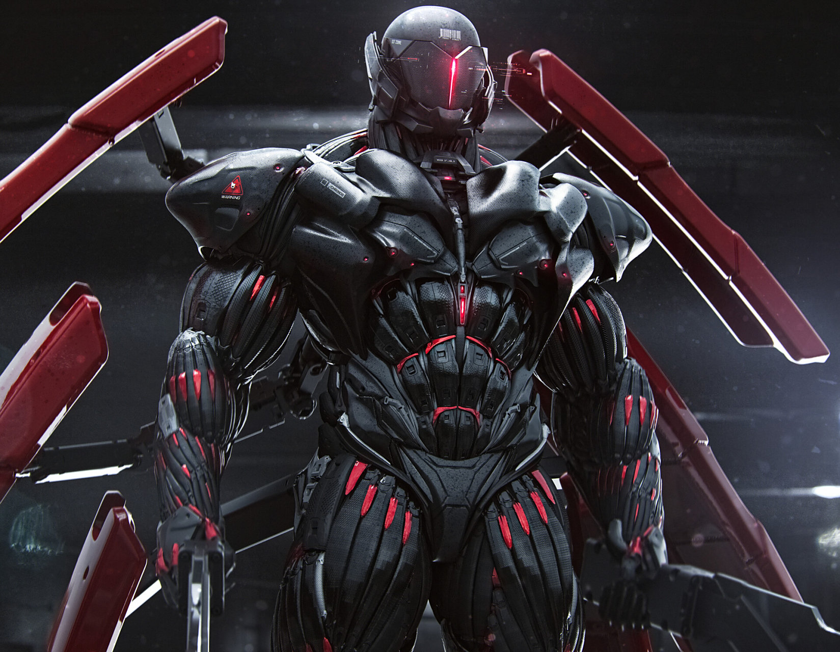 一组炫酷的外骨骼装甲作品欣赏,头盔具有震慑的效果,by abrar khan.