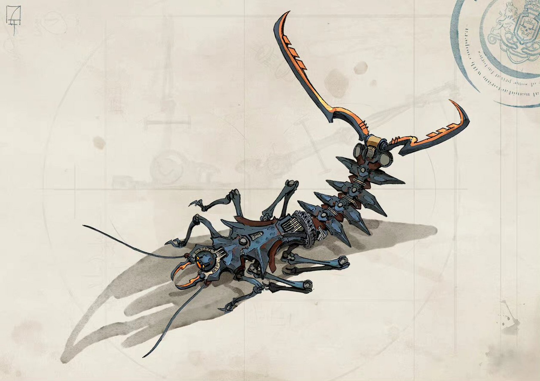 一组机械生物插画欣赏,将机械与生物特征融合在一起,by alexander