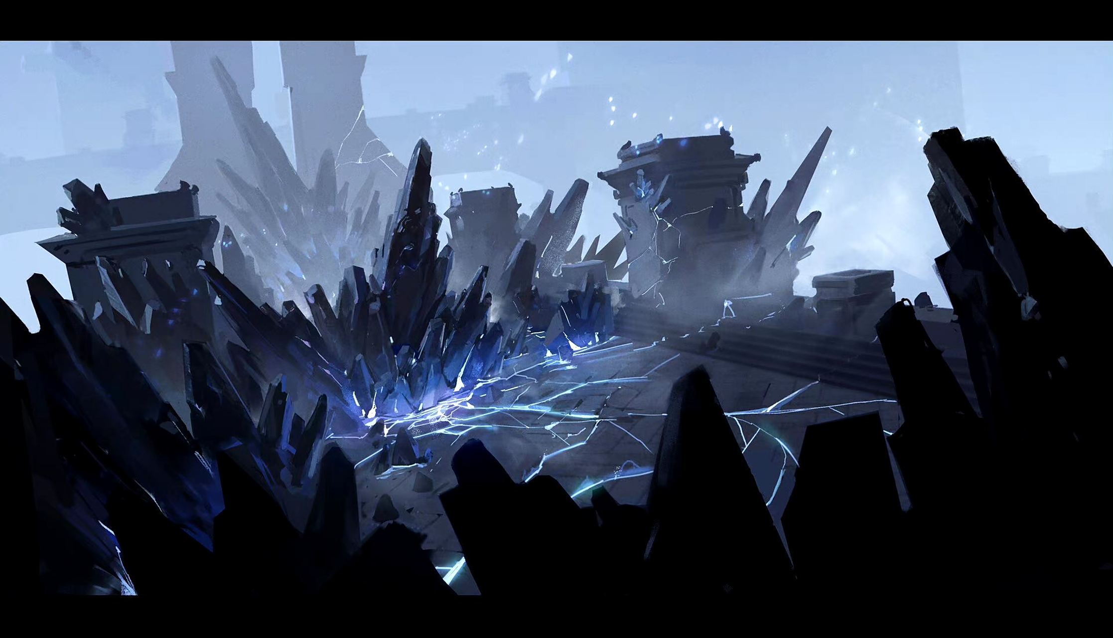 画师jayison devadas概念场景绘画作品欣赏,绘制了奇幻世界的战斗与