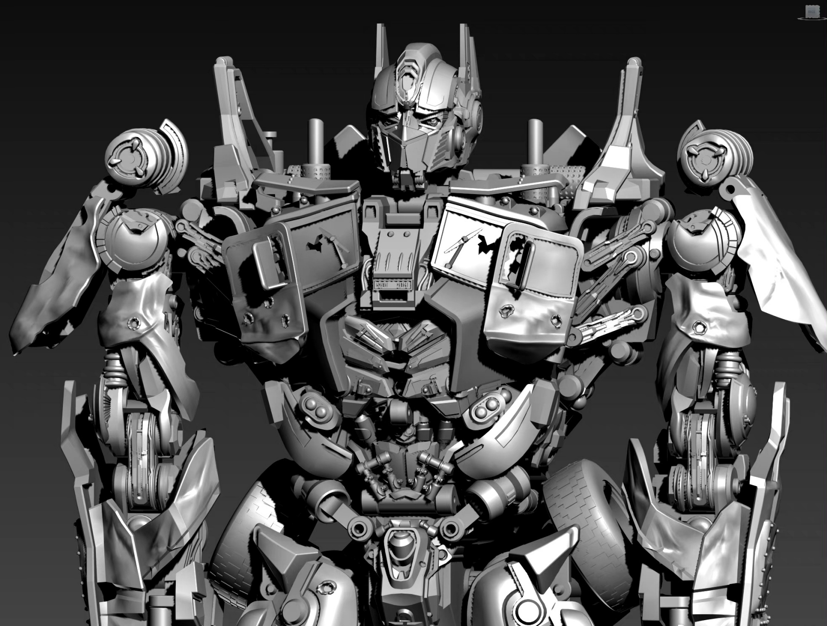 建模欣赏:tmt 变形金刚4 隐匿模式擎天柱.