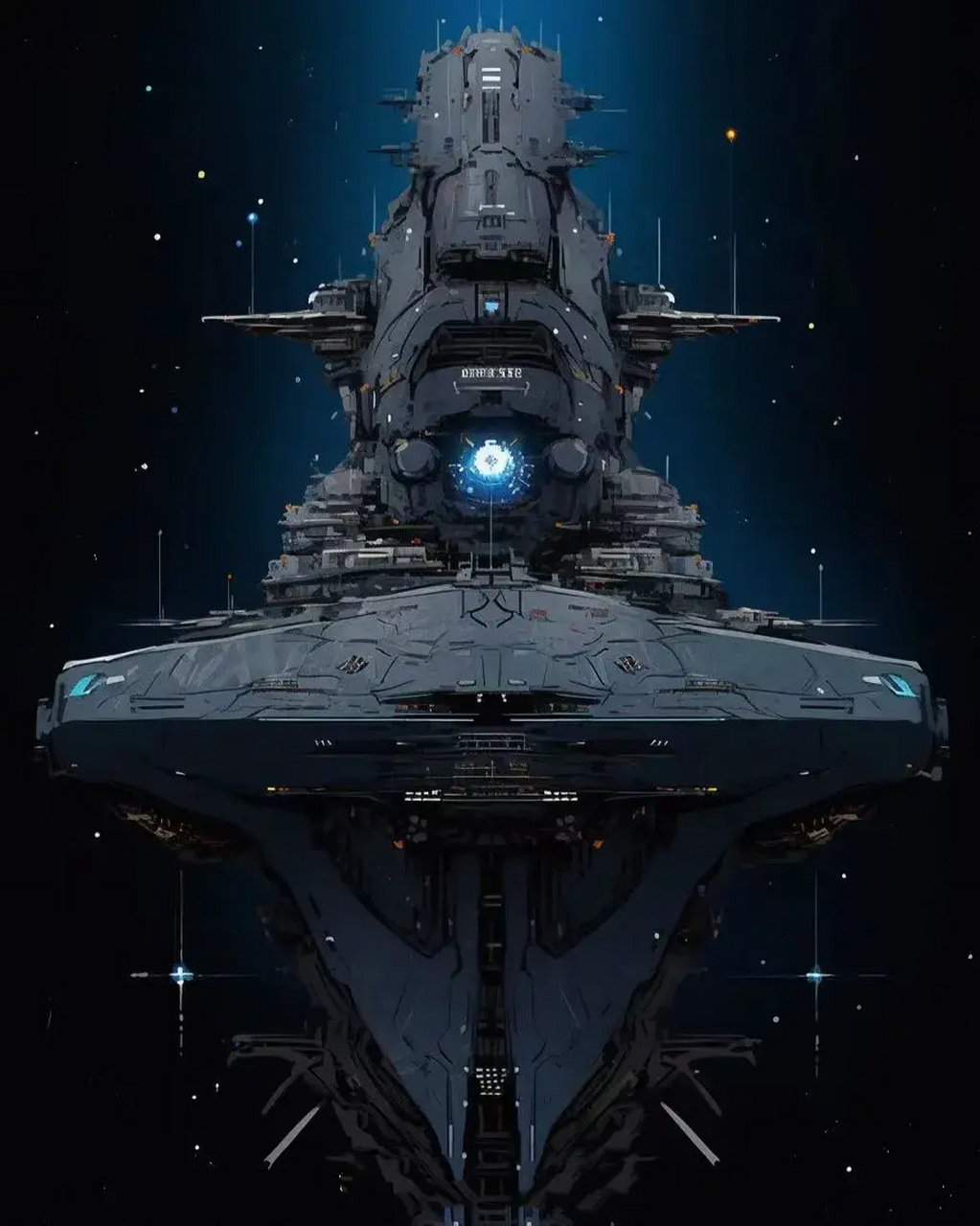 一组ai生成的太空战舰,外形各异,火力惊人.#动漫# #插画# #科幻