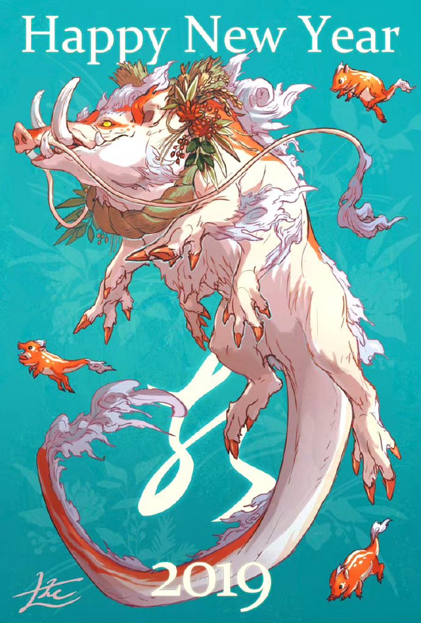 插画师山村れぇ笔下的幻想生物,来源于现实,却更加号华丽精彩.