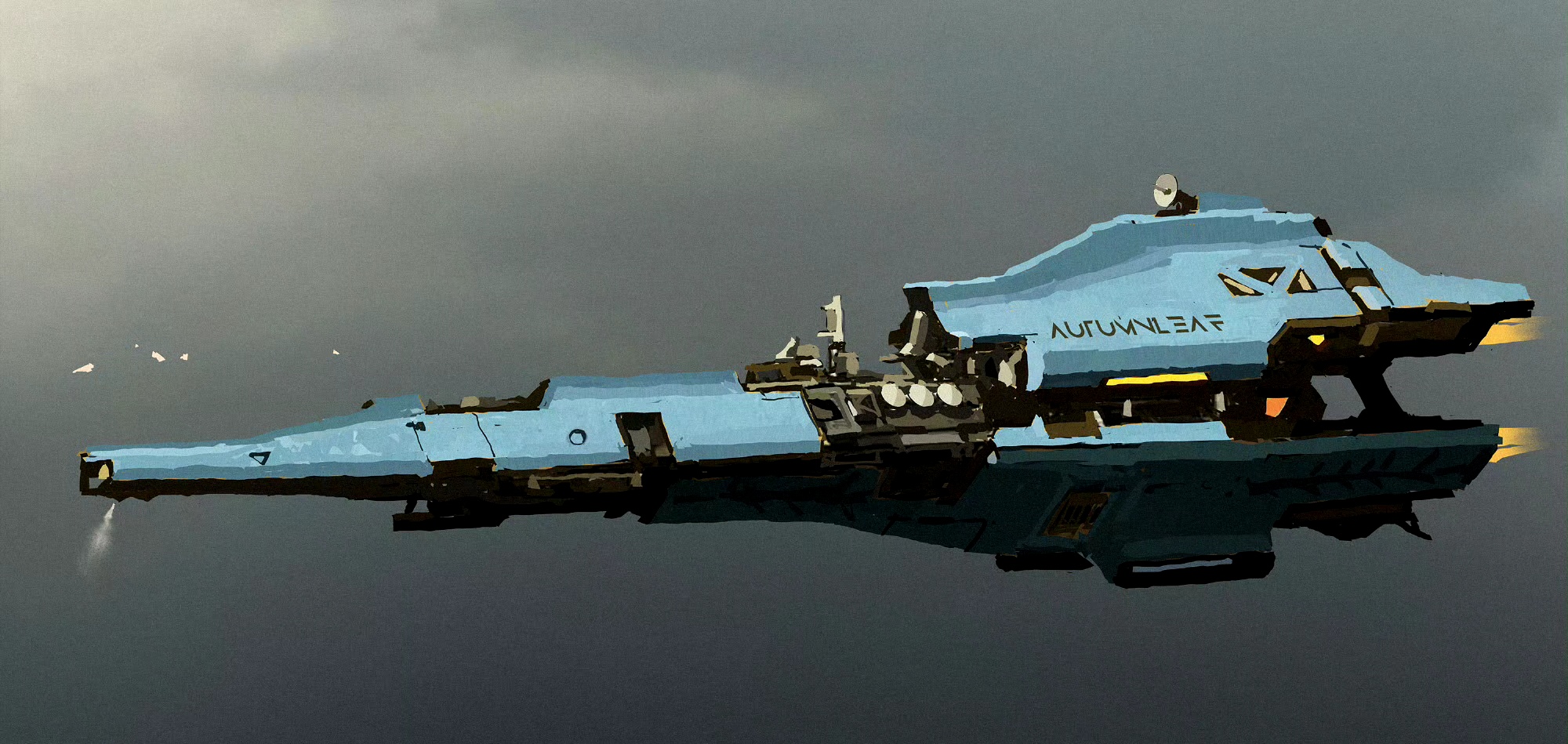 画师张舰绘制的一组太空战舰作品,展现了不同造型和布局飞船飞行的