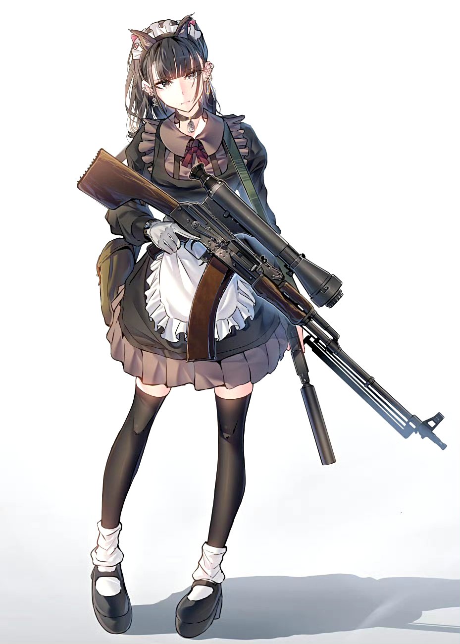 画师daito动漫人物插画作品欣赏,描绘了不同装备的女枪手们