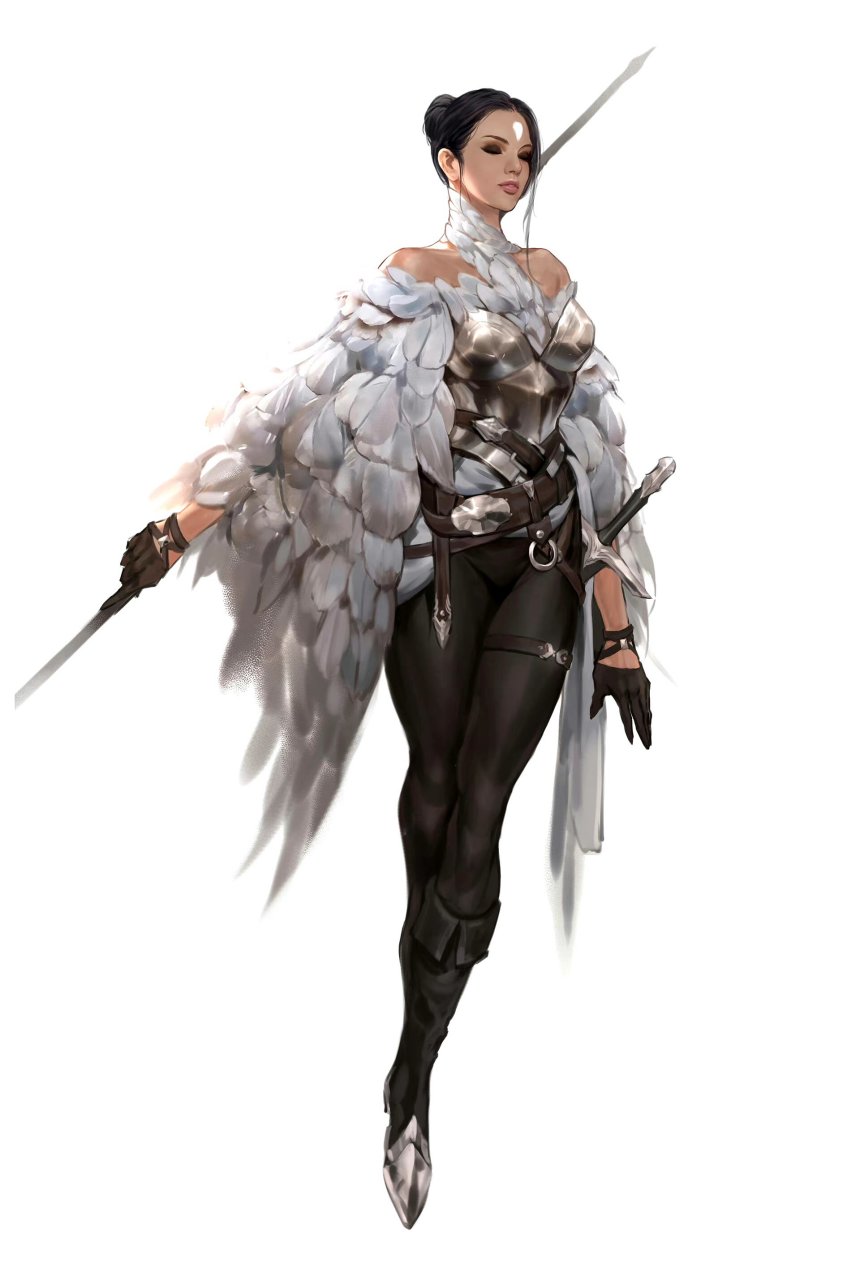 一组英姿飒爽的女战士插画作品,by :eunadraw.#动漫# #插画# #二次元