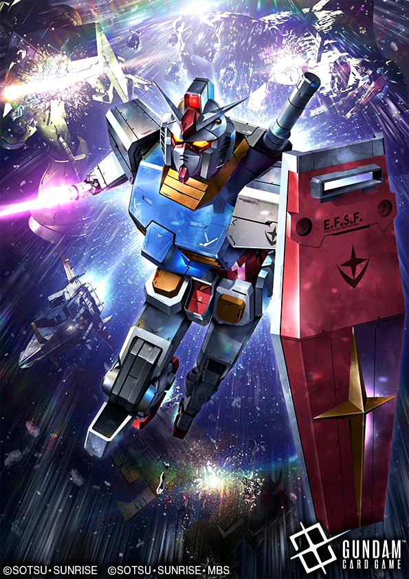 分享一组高达卡牌对战封绘作品.展现了来自不同系列机体战斗的场景