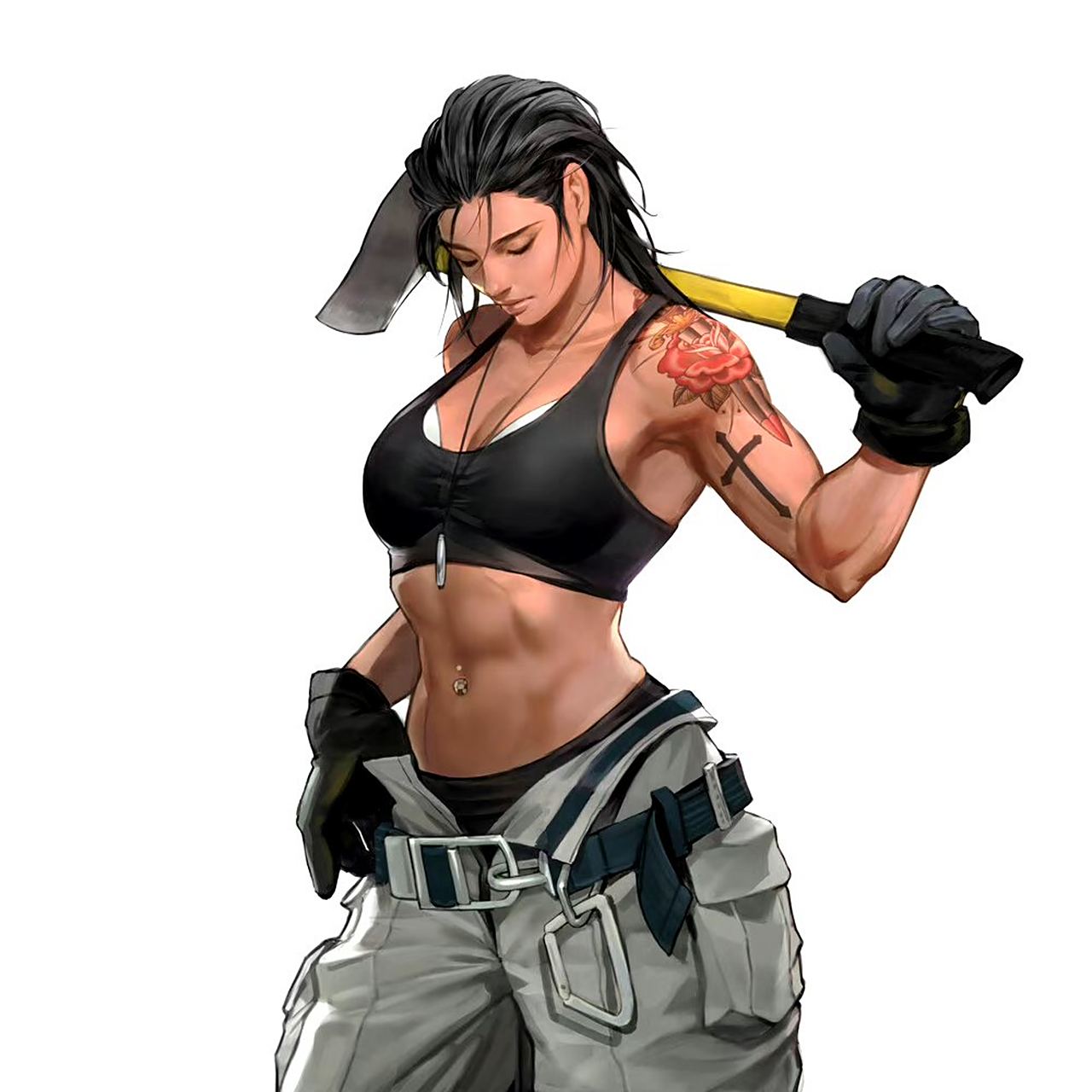 一组英姿飒爽的女战士插画作品,by :eunadraw.#动漫# #插画# #二次元