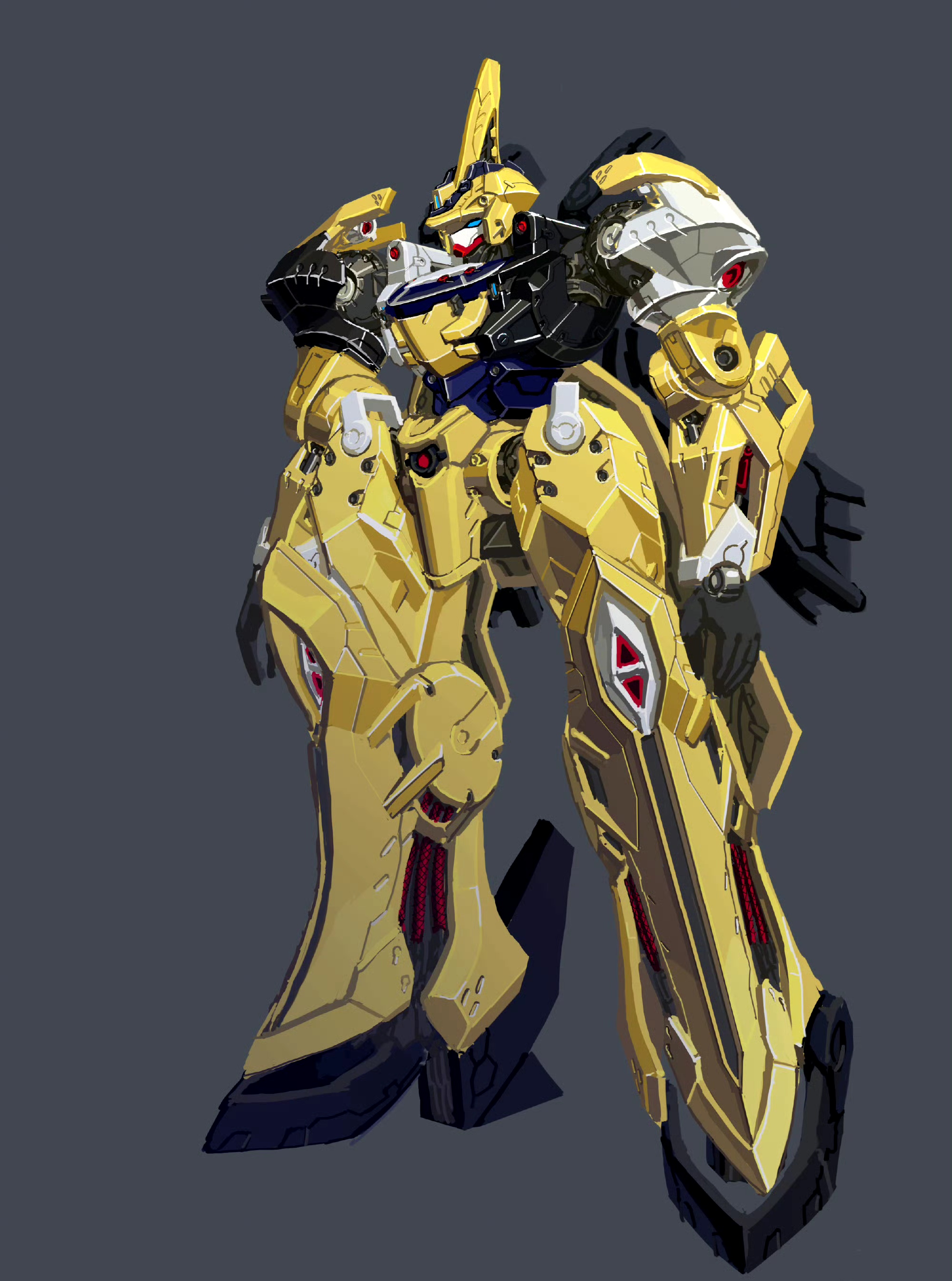 画师txz47绘制的一组机甲插画作品,用细致的机械细节与绚丽的色彩绘制