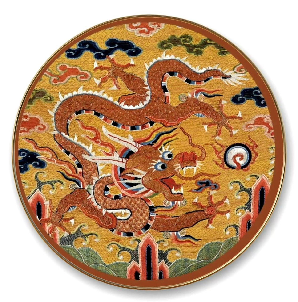 一组中国古代龙图腾纹饰欣赏,展现了形态各异的龙图案.