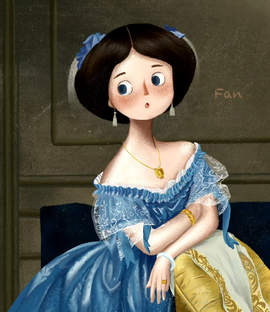 一组可爱风格的世界名画,用二次元的风格再现名作,by fan.